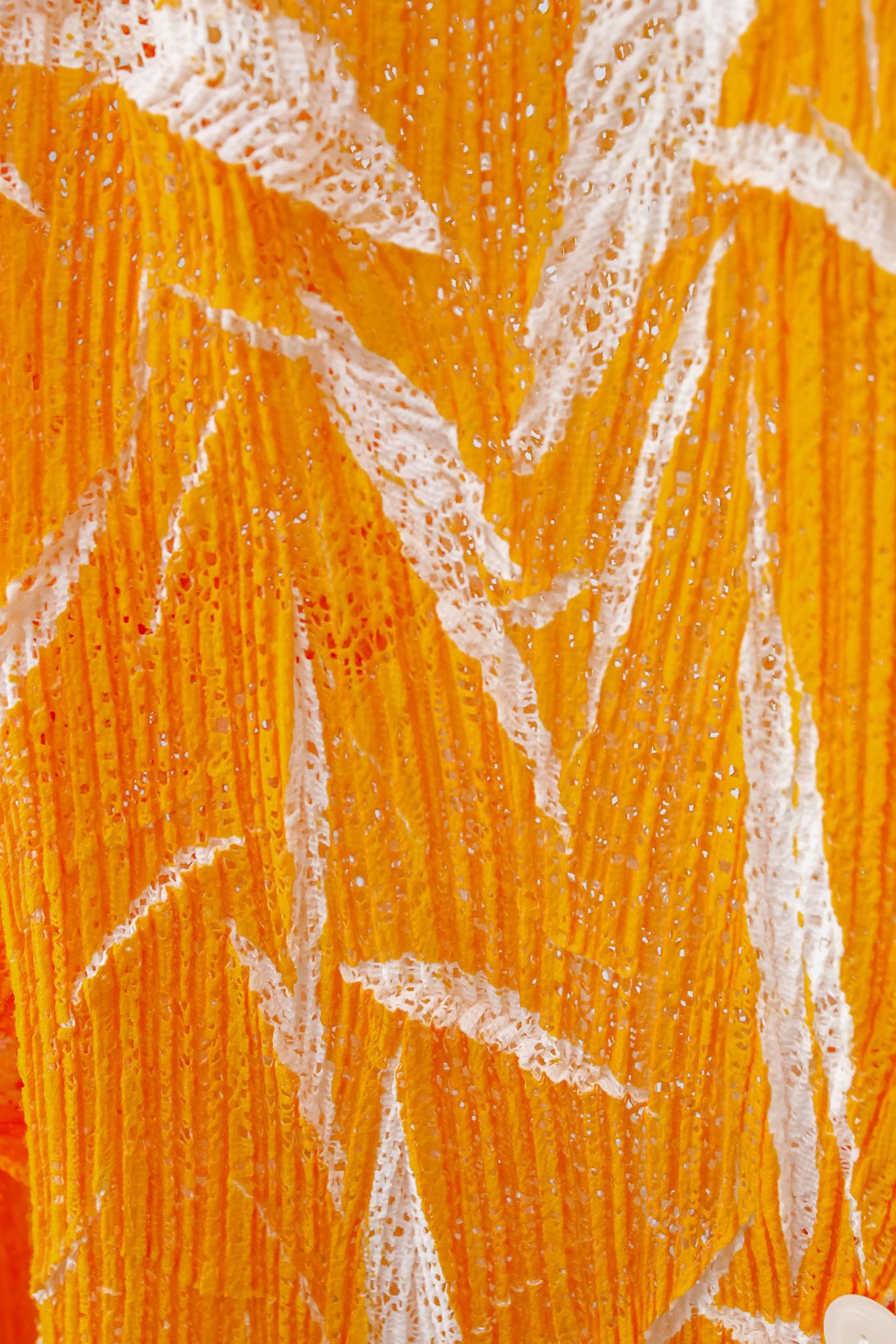 Issey Miyake Pleated Mesh Orange Jacket