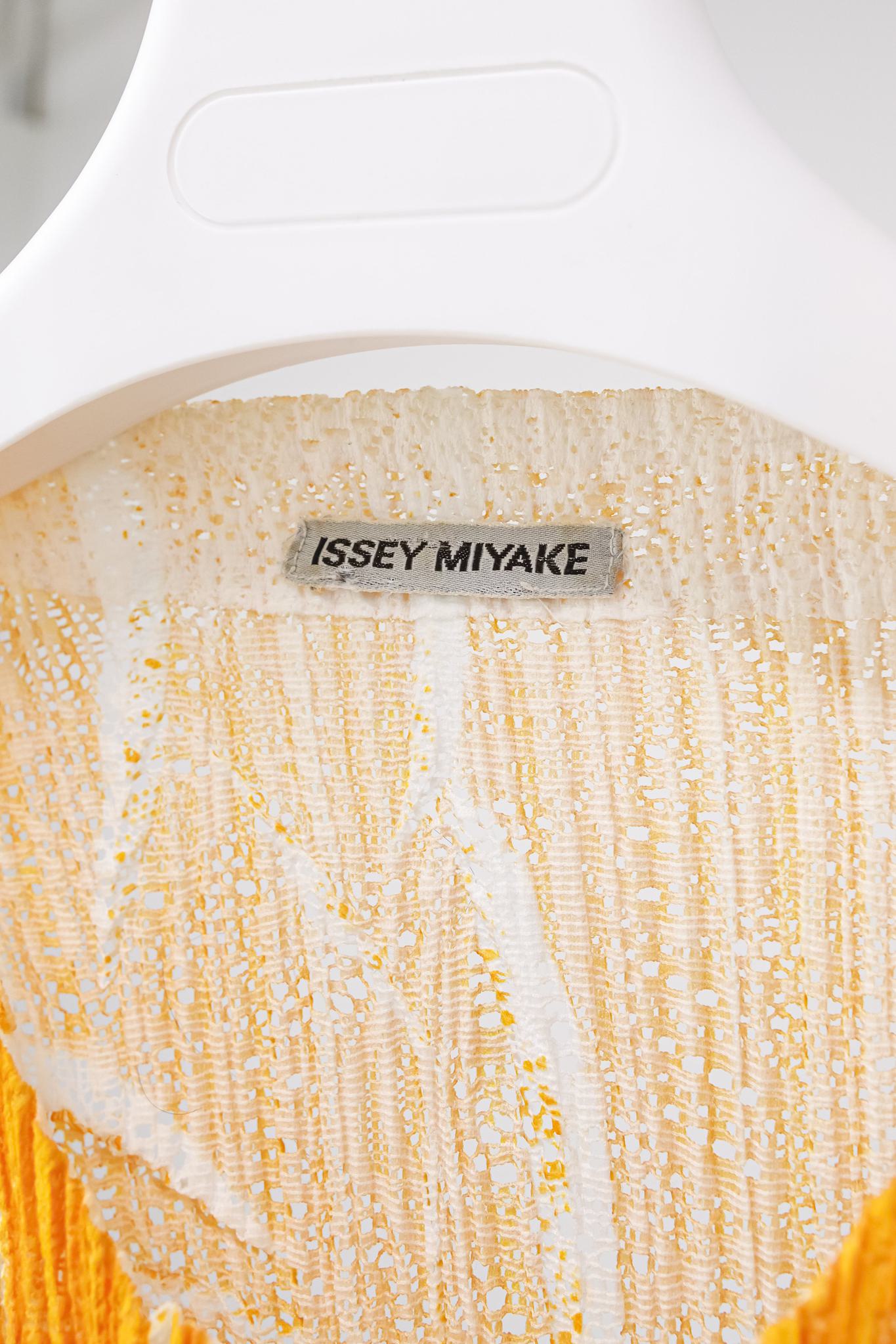 Issey Miyake Pleated Mesh Orange Jacket