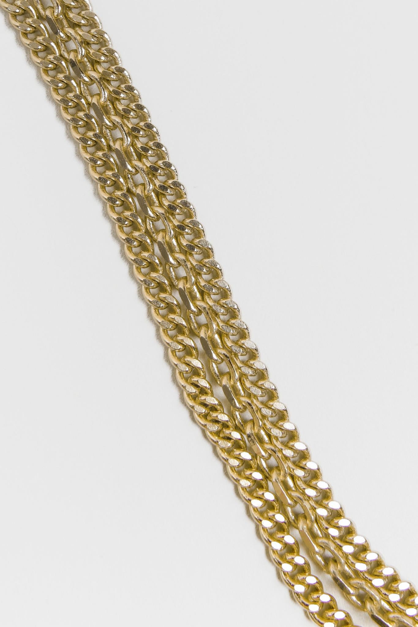 Chanel A21 Light Gold CC Triple Chain Choker
