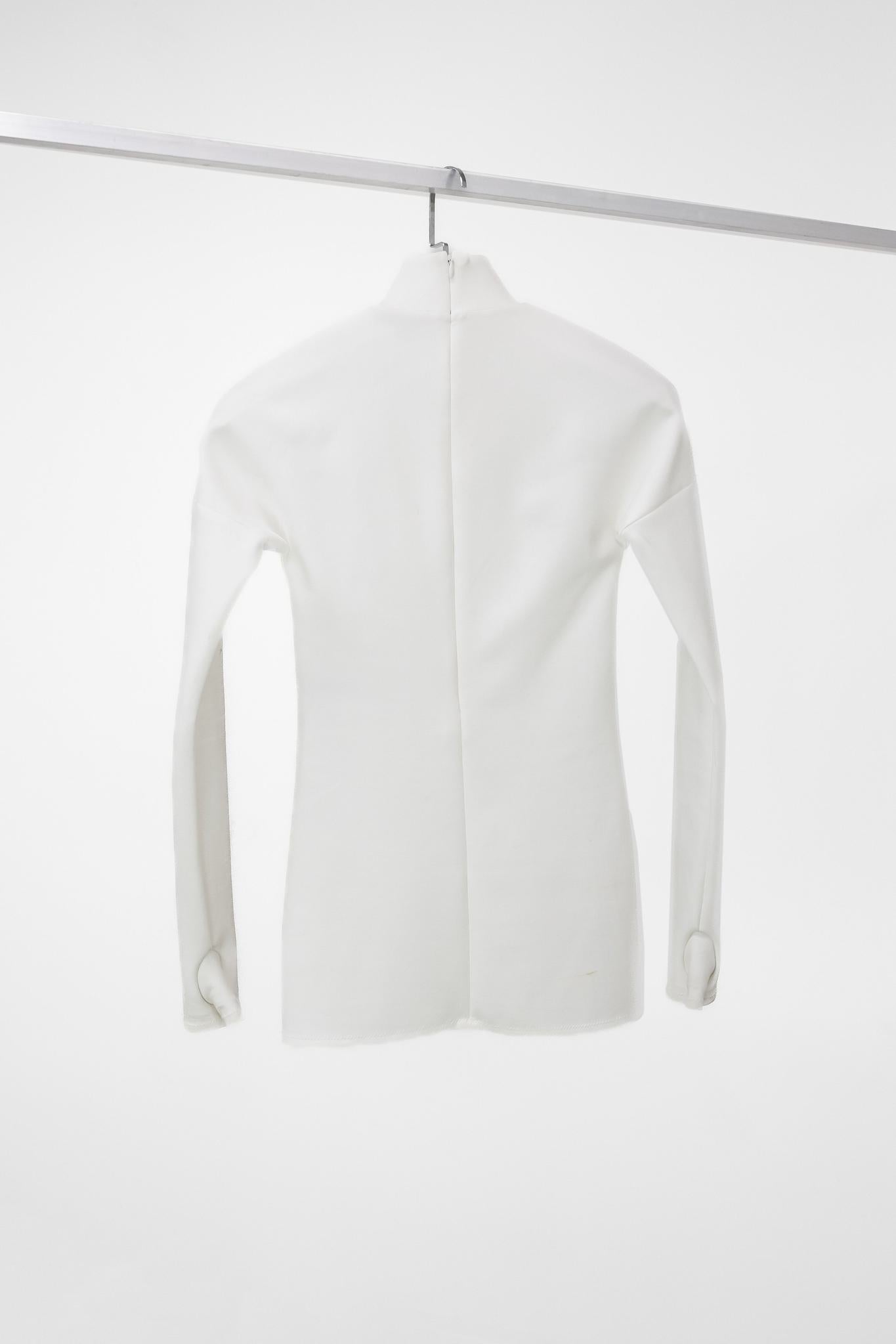 Marie Saint Pierre White Neoprene Turtleneck