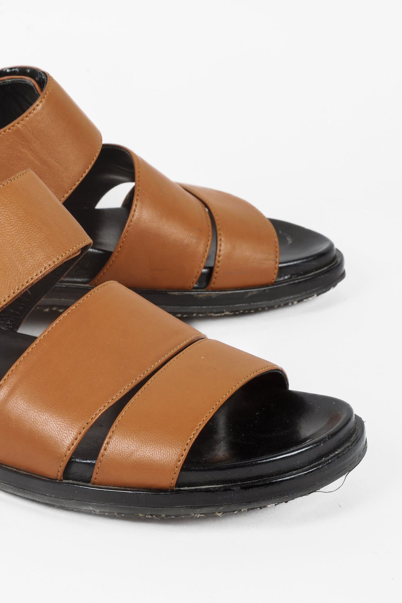 Marni Fussbett Brown Leather Sandals