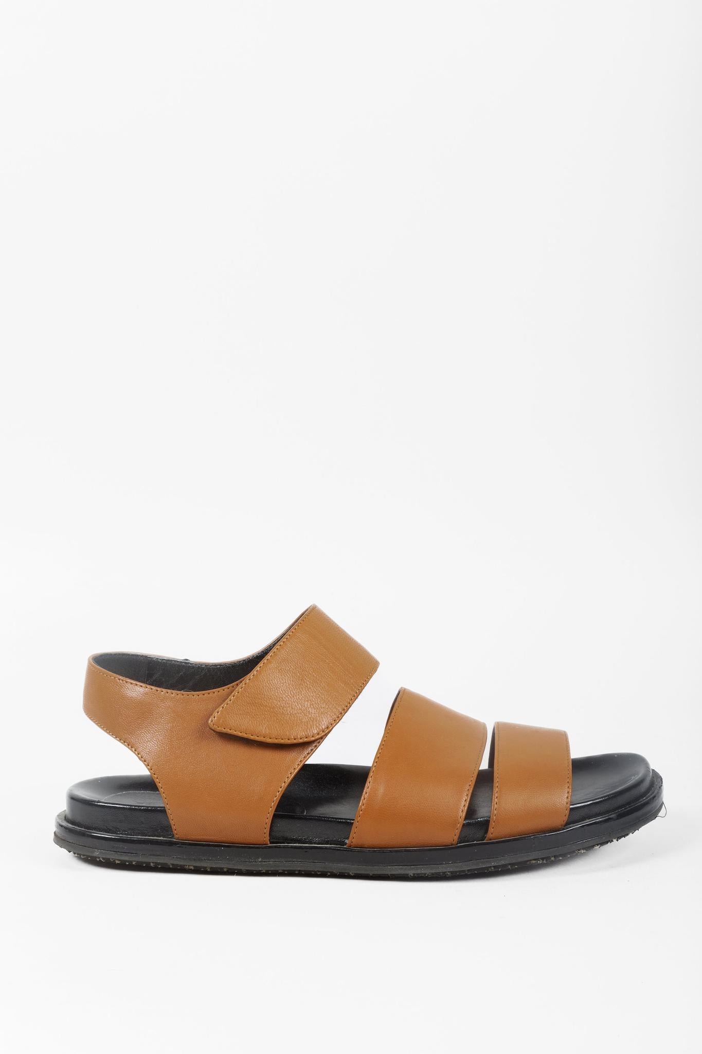 Marni Fussbett Brown Leather Sandals