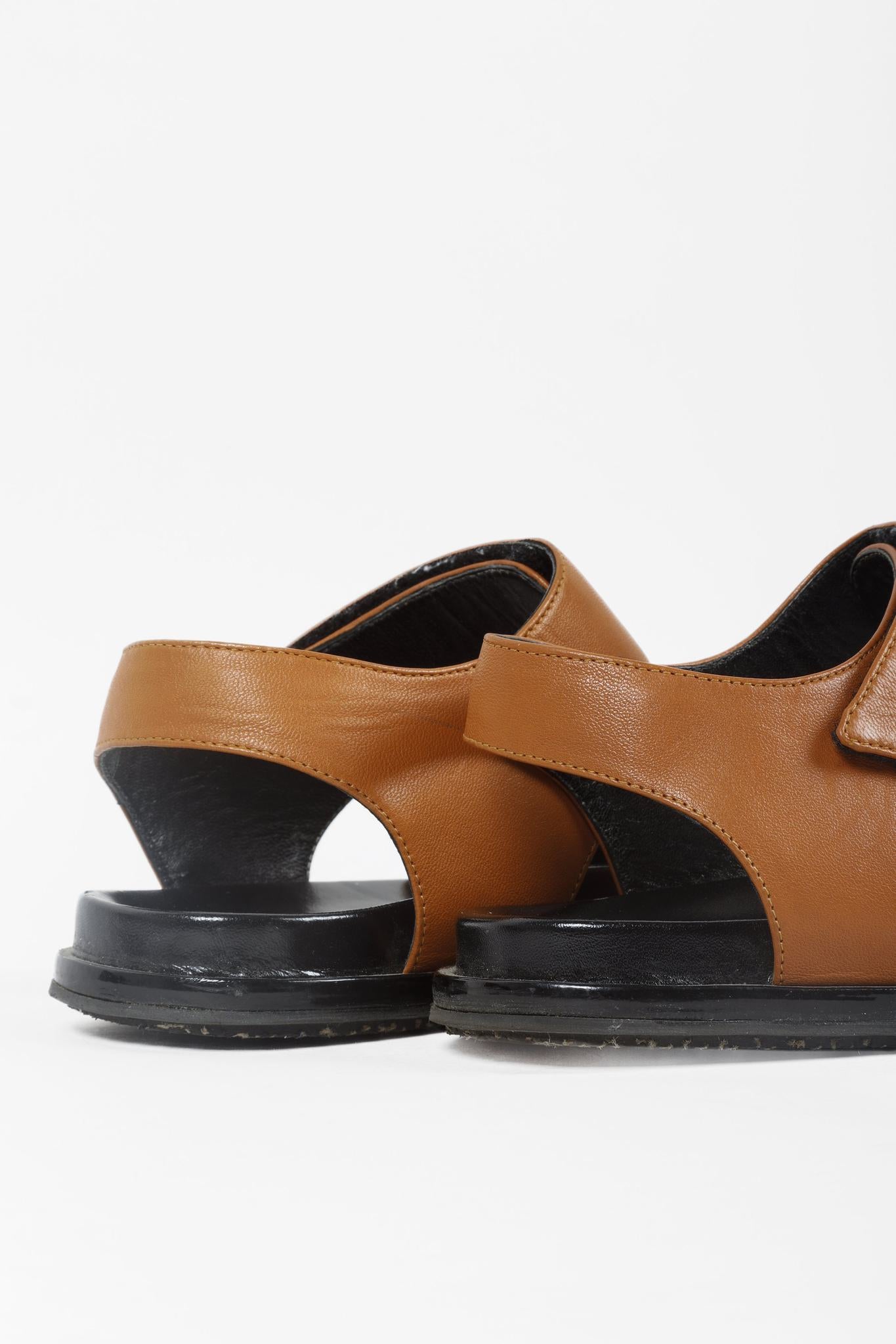 Marni Fussbett Brown Leather Sandals
