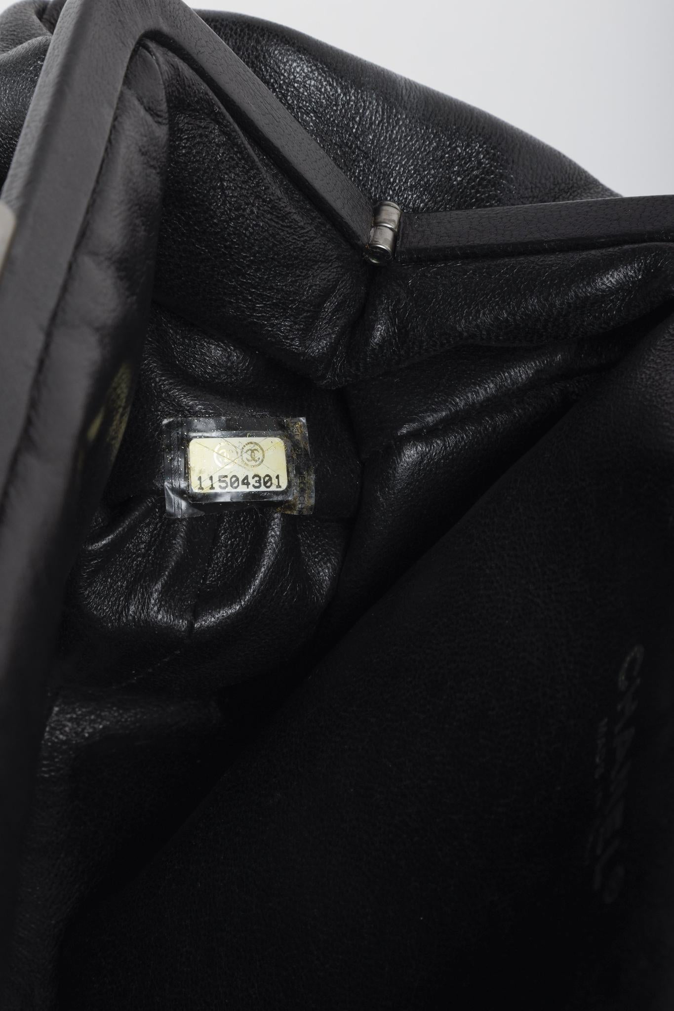 Chanel 07A Black Leather Clutch Bag