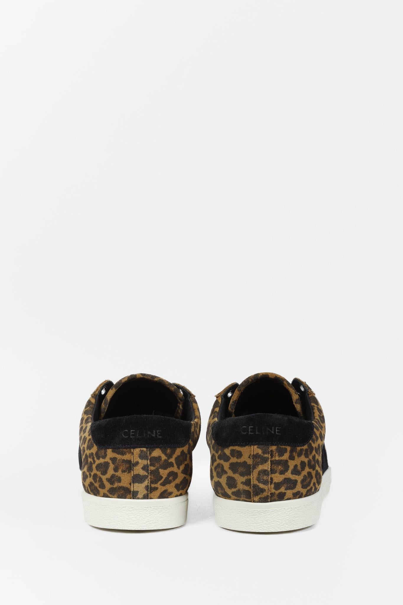 Celine Triomphe Leopard Low-Top Sneakers