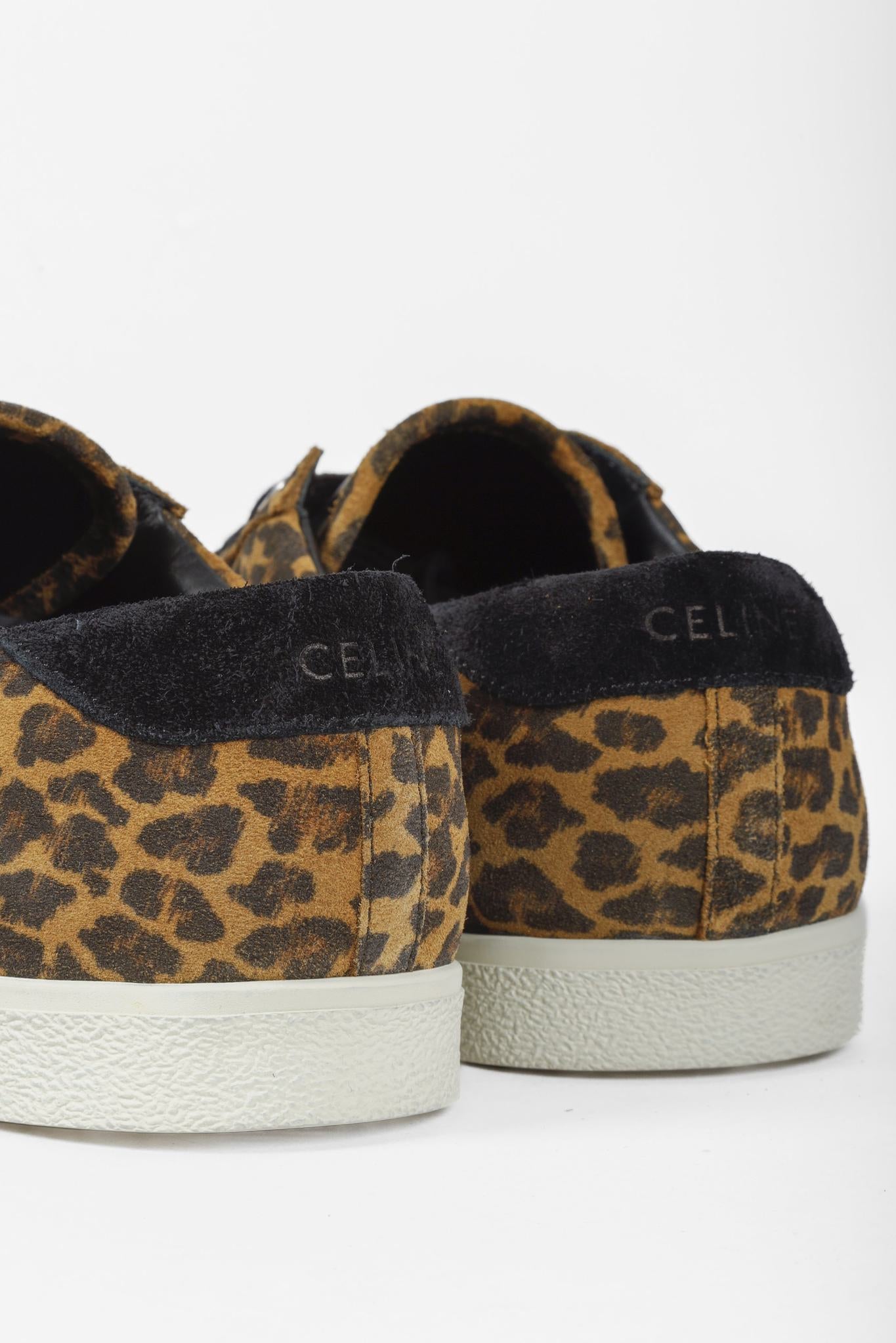Celine Triomphe Leopard Low-Top Sneakers