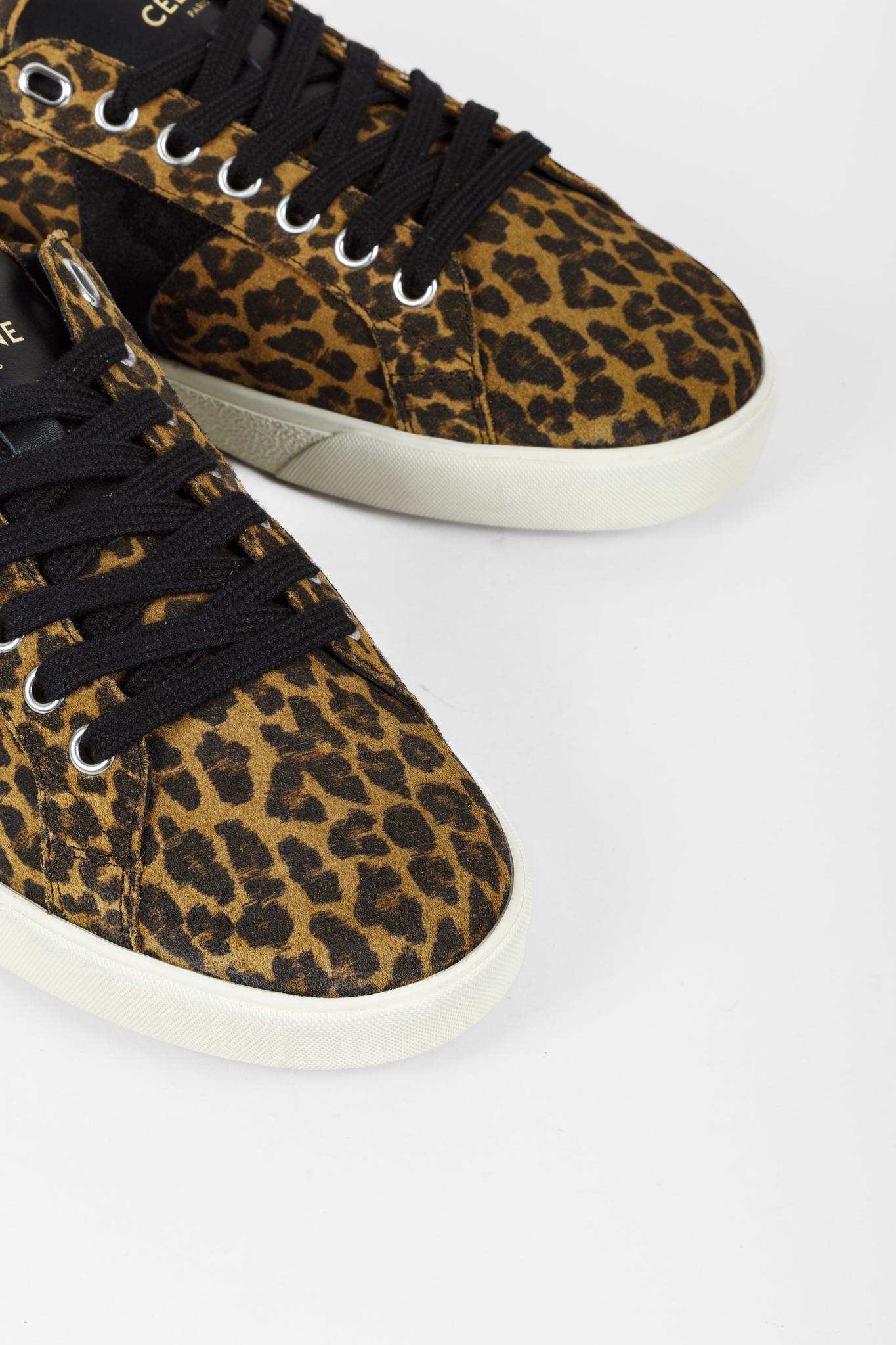 Celine Triomphe Leopard Low-Top Sneakers