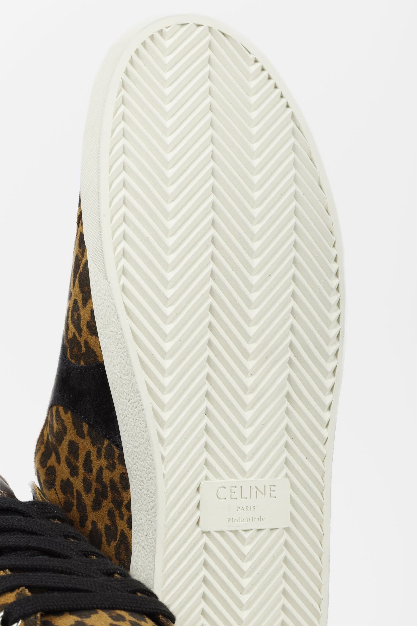 Celine Triomphe Leopard Low-Top Sneakers