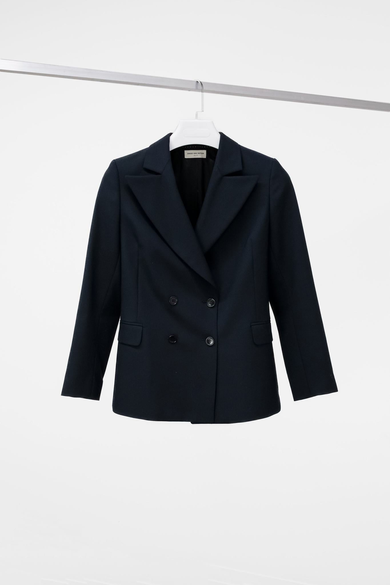 Dries Van Noten Double Breasted Wool Blazer