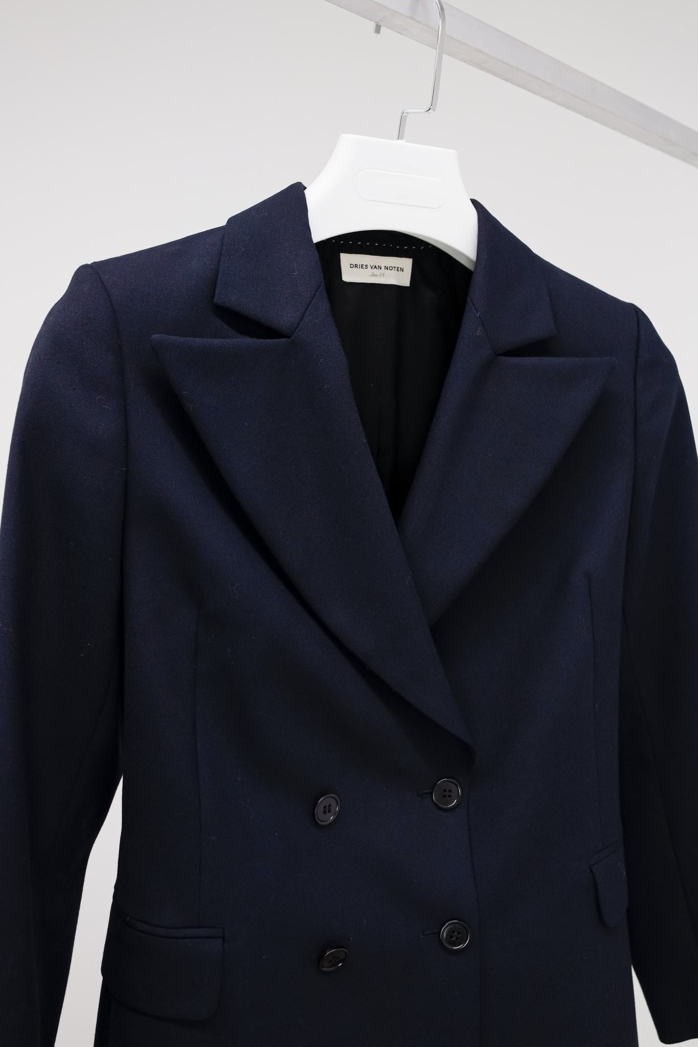 Dries Van Noten Double Breasted Wool Blazer
