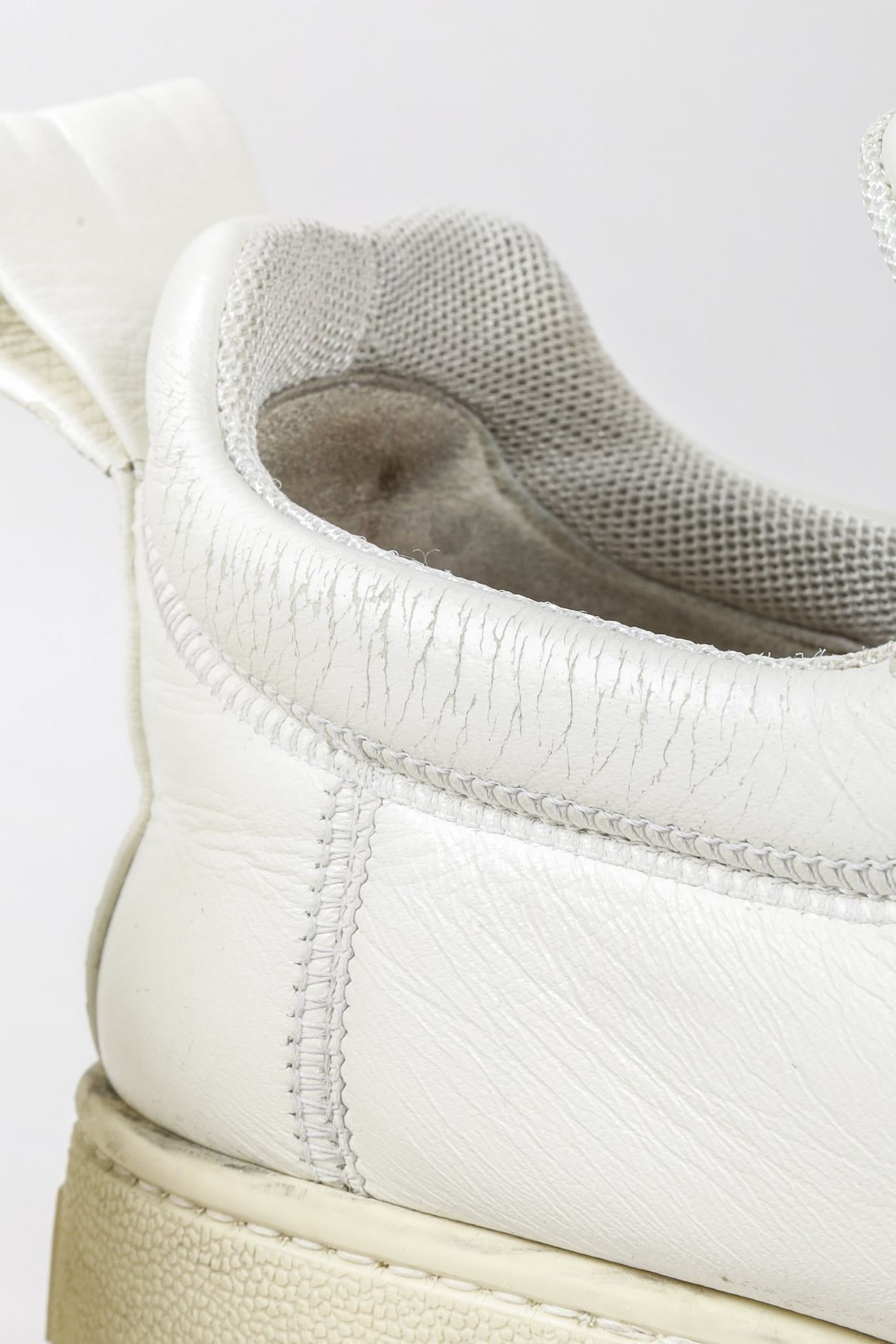Celine White Leather Slip-On Sneakers