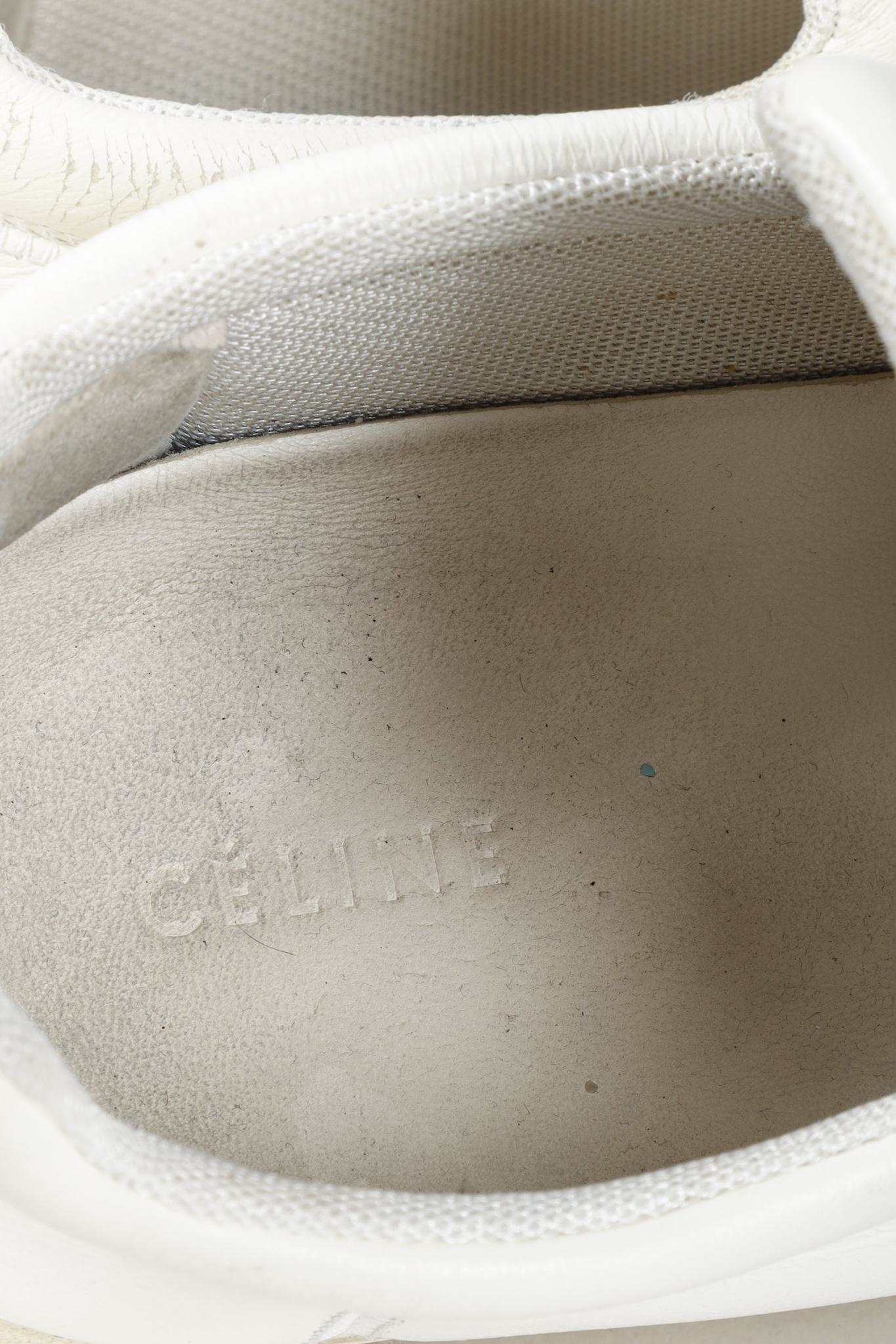 Celine White Leather Slip-On Sneakers