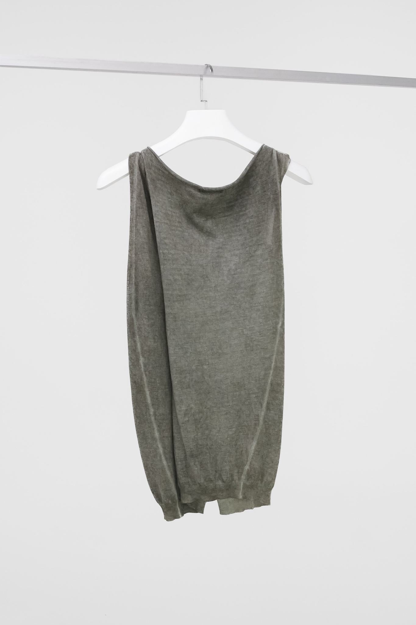 Sarah Pacini Grey Knit Double Tank