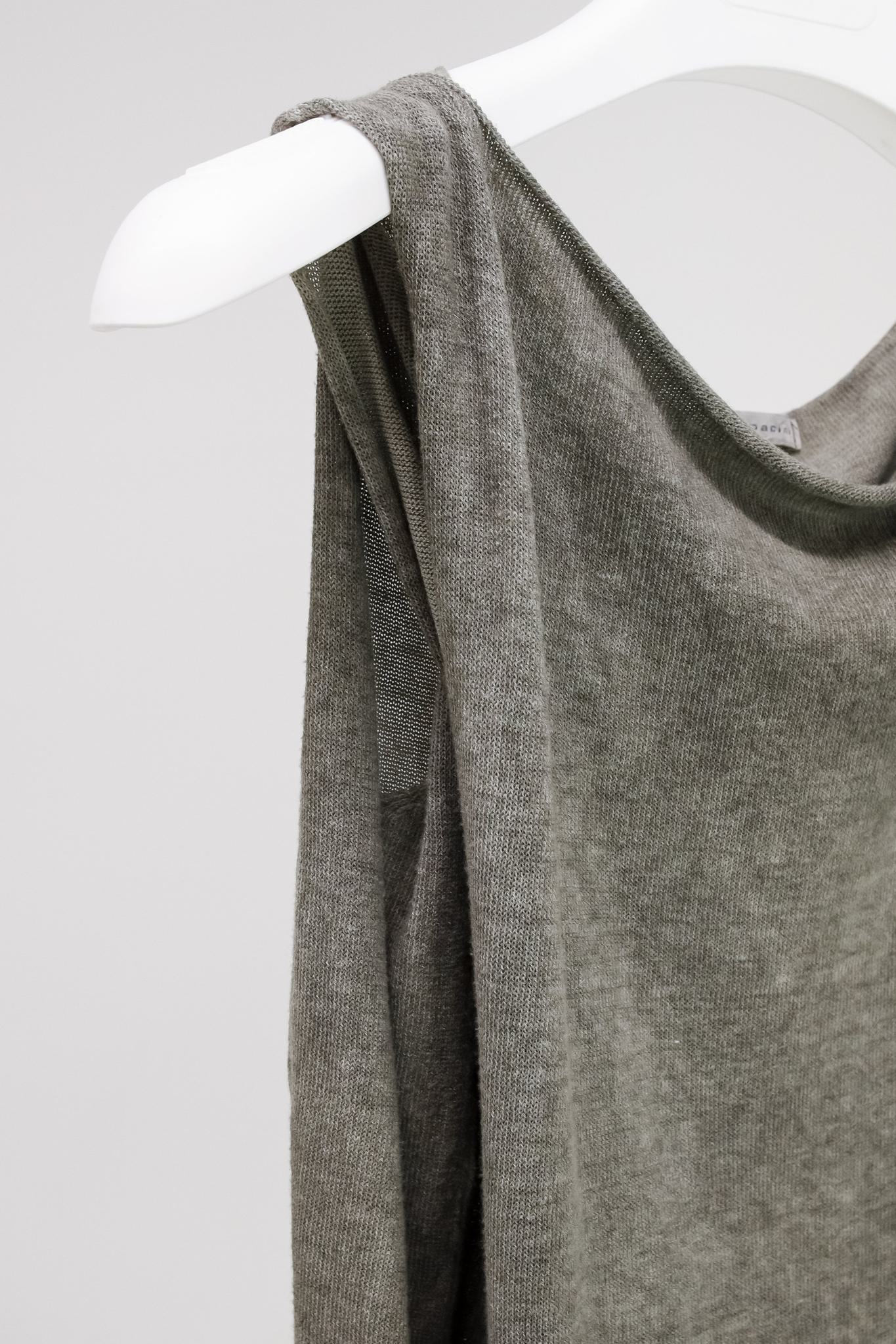 Sarah Pacini Grey Knit Double Tank