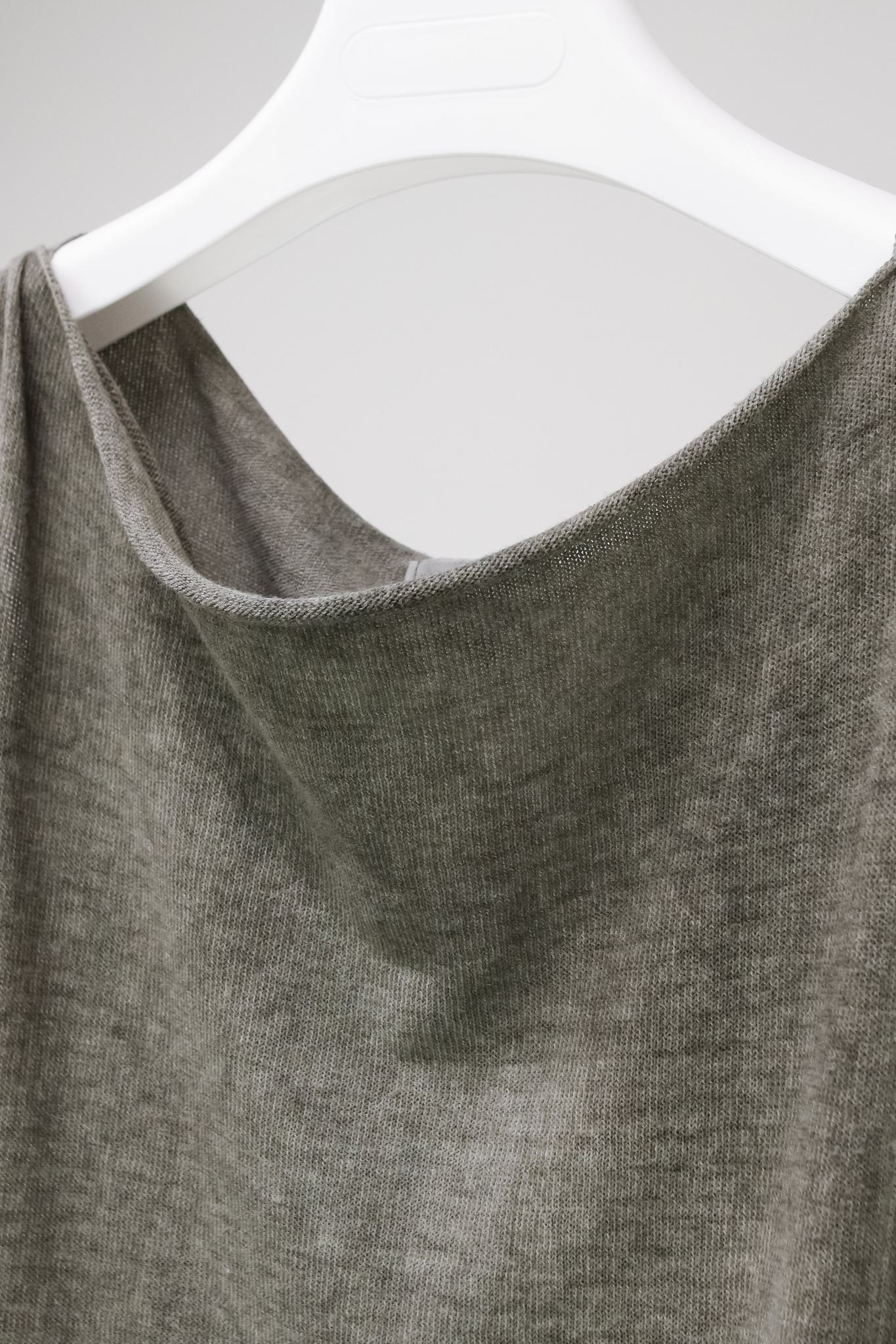 Sarah Pacini Grey Knit Double Tank