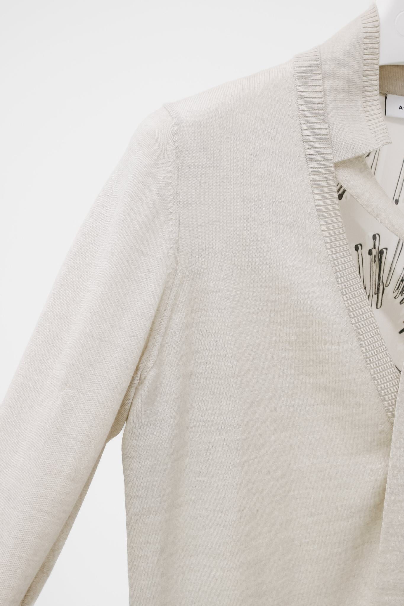 Akris Punto AW/15 Abstract Floral-Print Wool and Silk Beige Cardigan