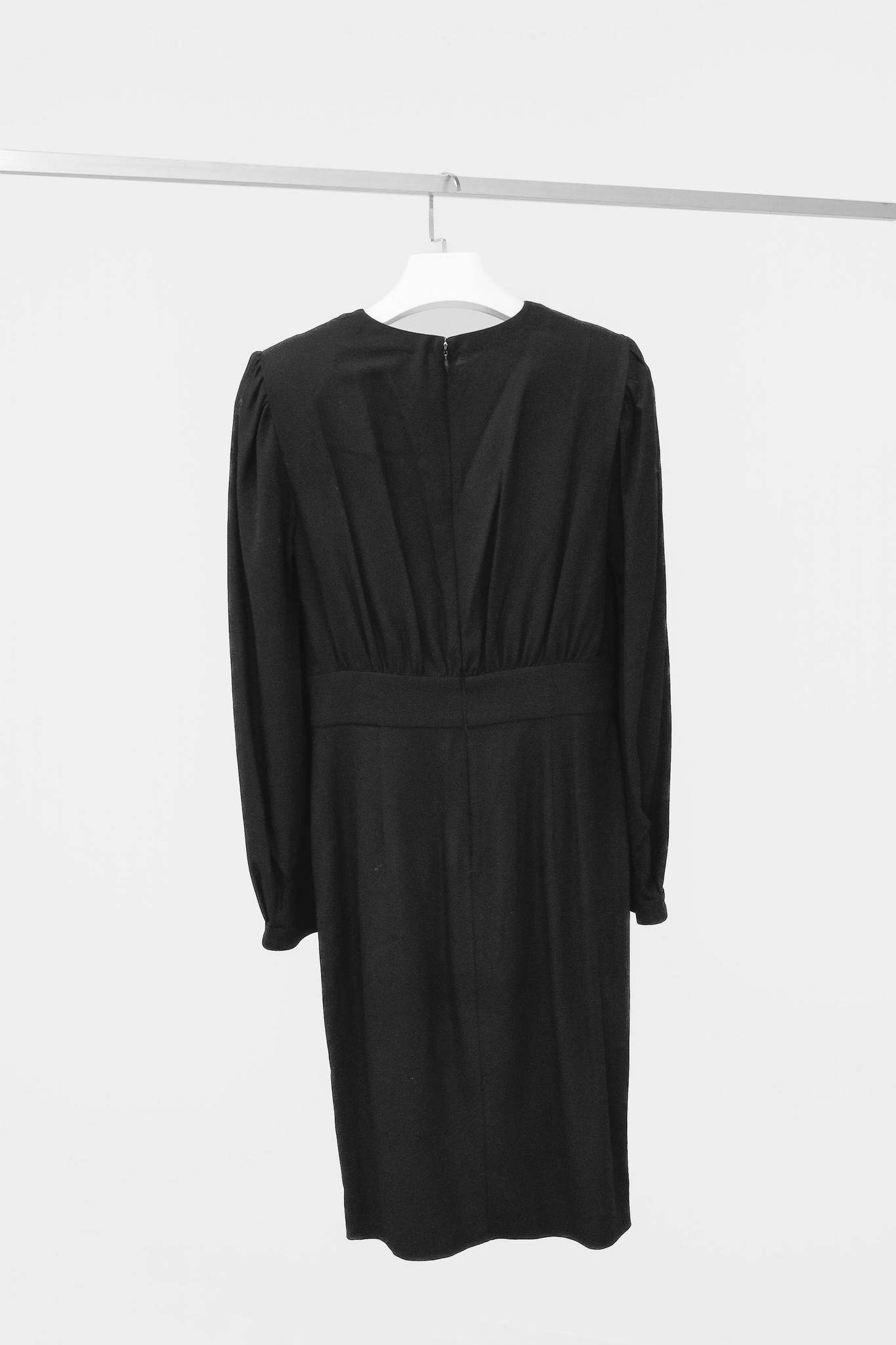 Hussein Chalayan AW/10 Runway Black Wool-Blend Long-Sleeve Dress