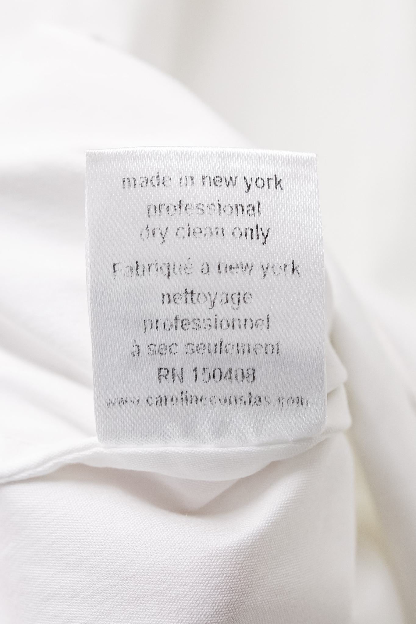 Caroline Constas Yasmin White Puff Sleeve Blouse