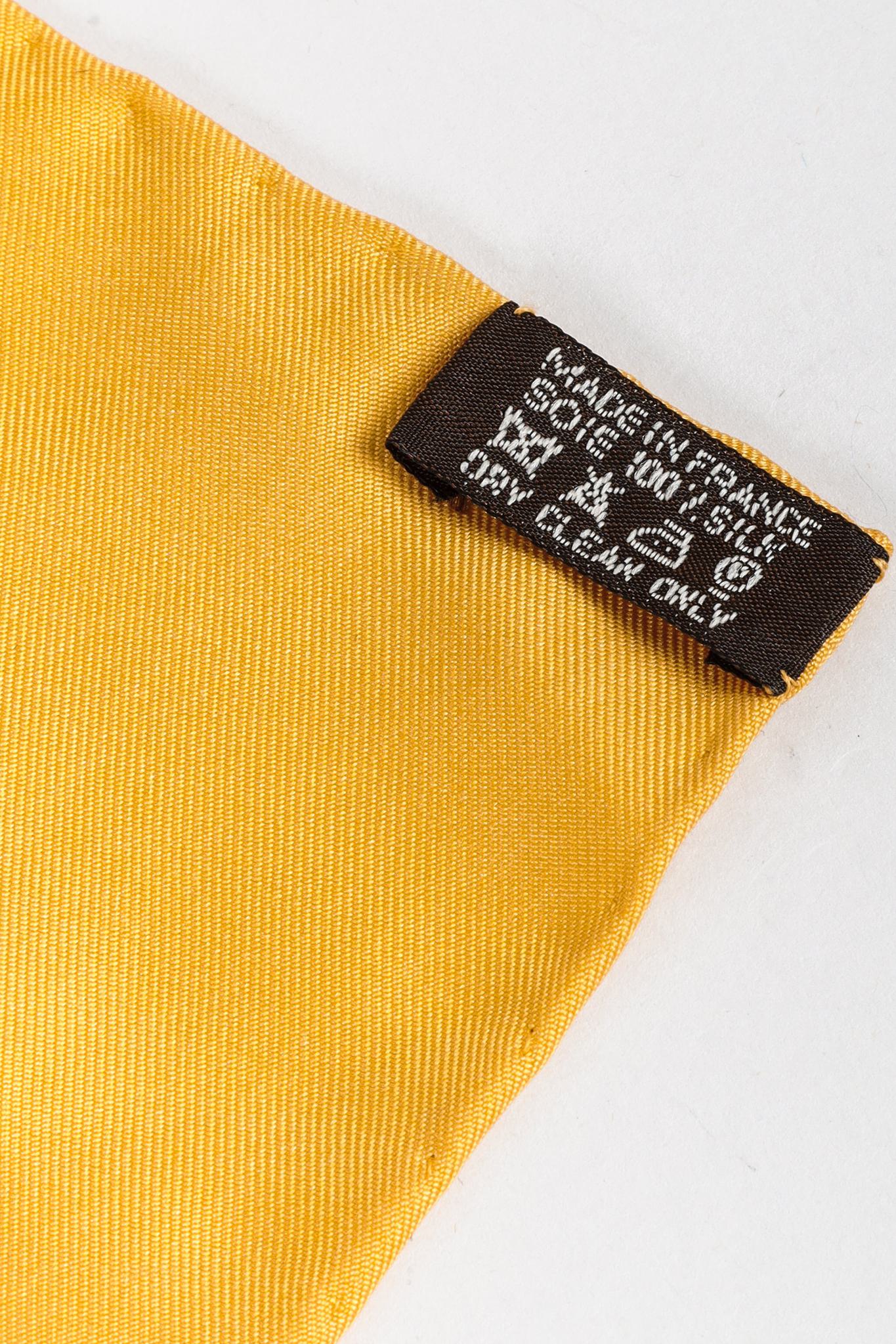 Hermès Le Mors A La Conetable Yellow Silk Scarf