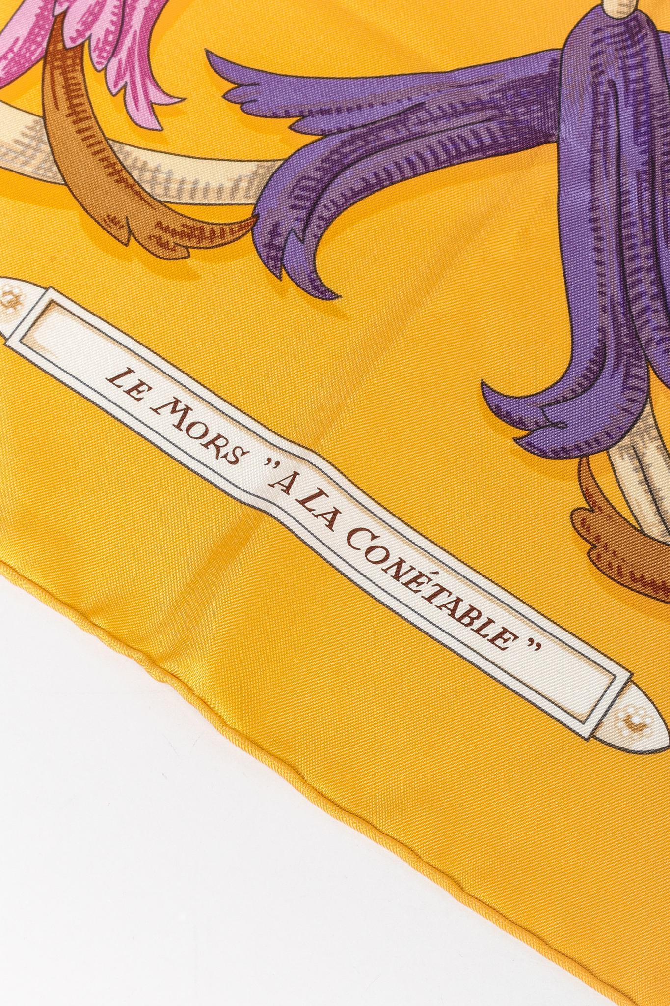 Hermès Le Mors A La Conetable Yellow Silk Scarf
