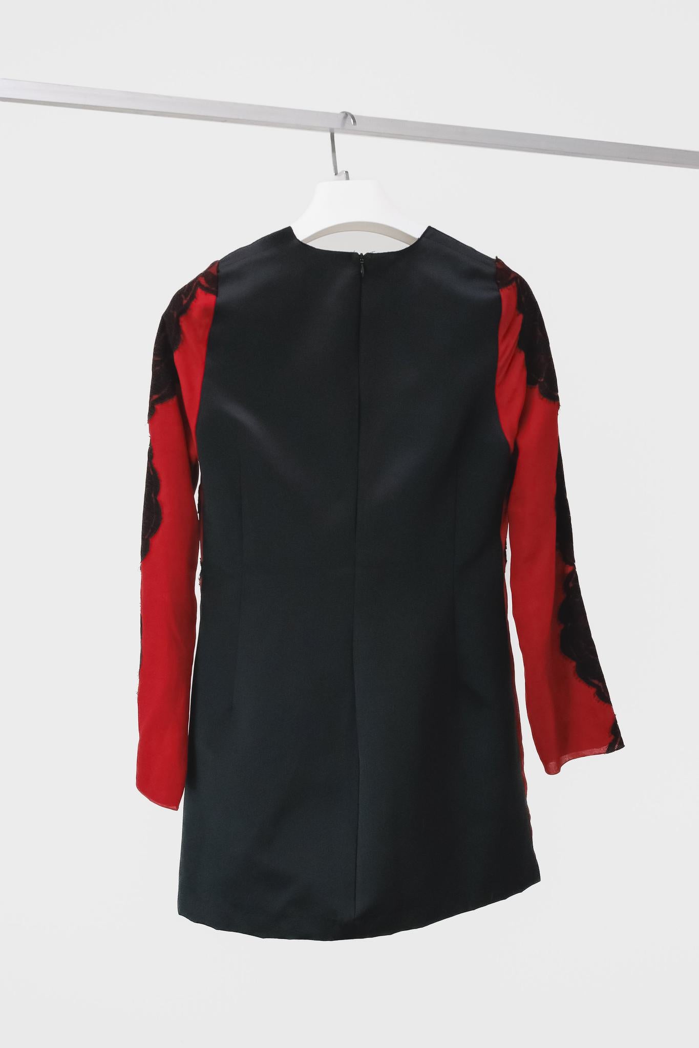 Lanvin AW/12 "Les 10 Ans" Red Floral Lace Applique Sheath Dress