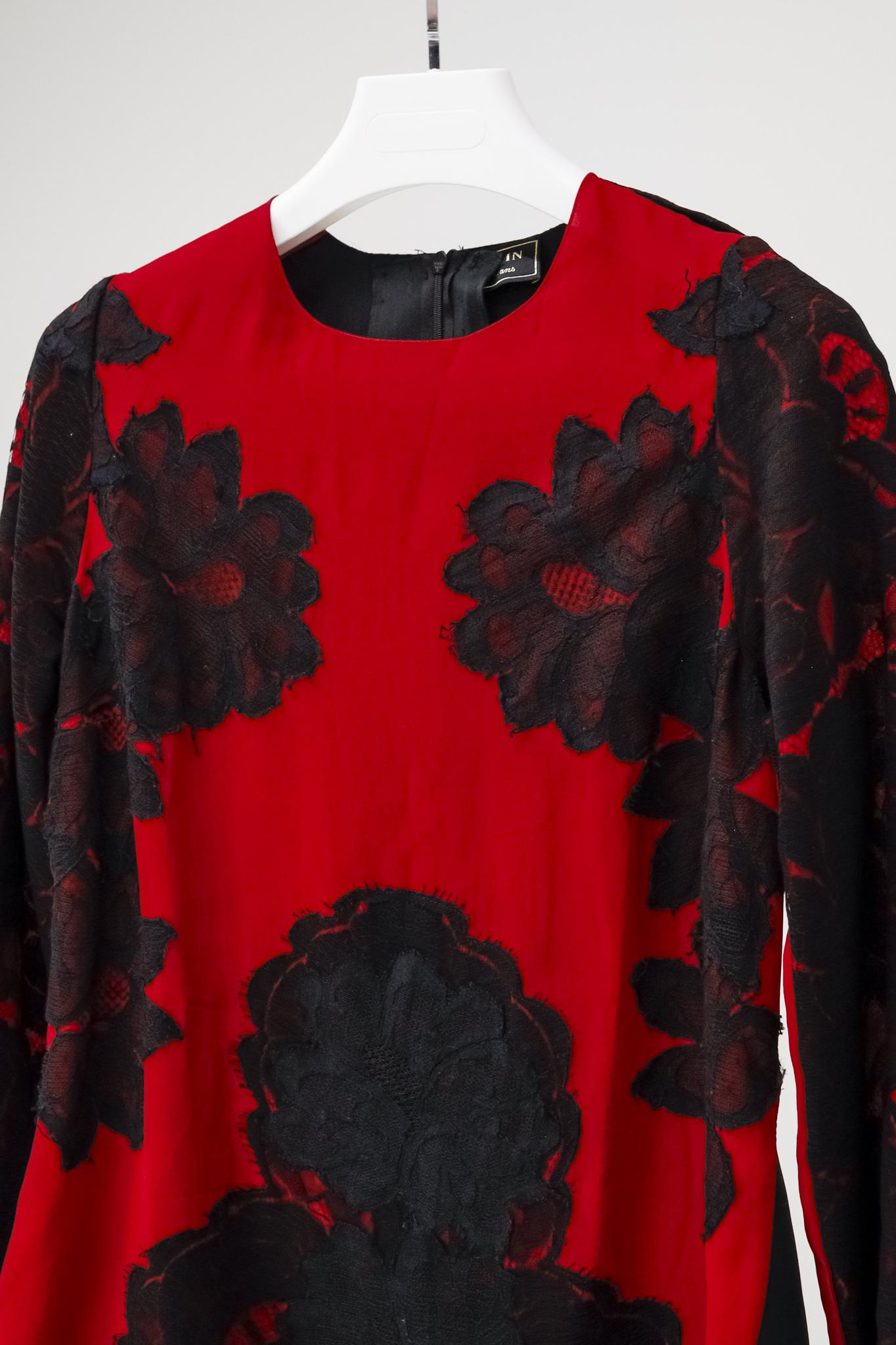 Lanvin AW/12 "Les 10 Ans" Red Floral Lace Applique Sheath Dress