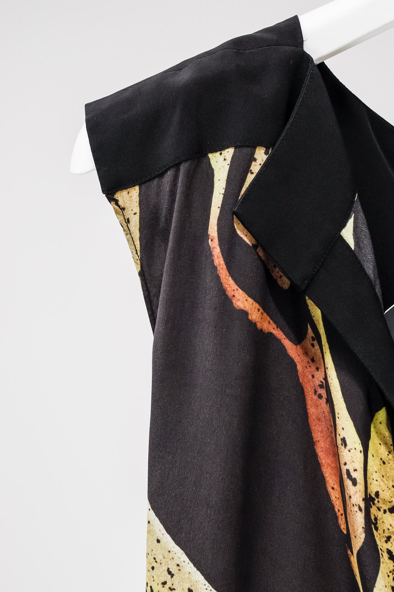Proenza Schouler Sleeveless Abstract Print Silk Top
