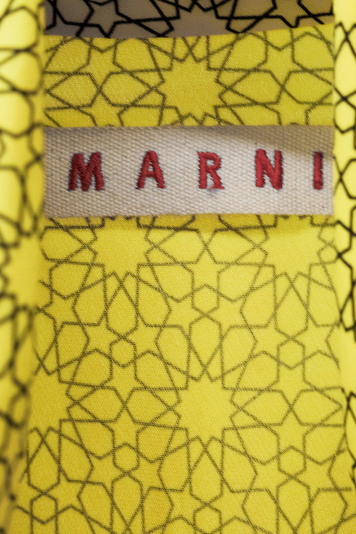 Marni AW/11 Geometric Tie Neck Ruffle Blouse