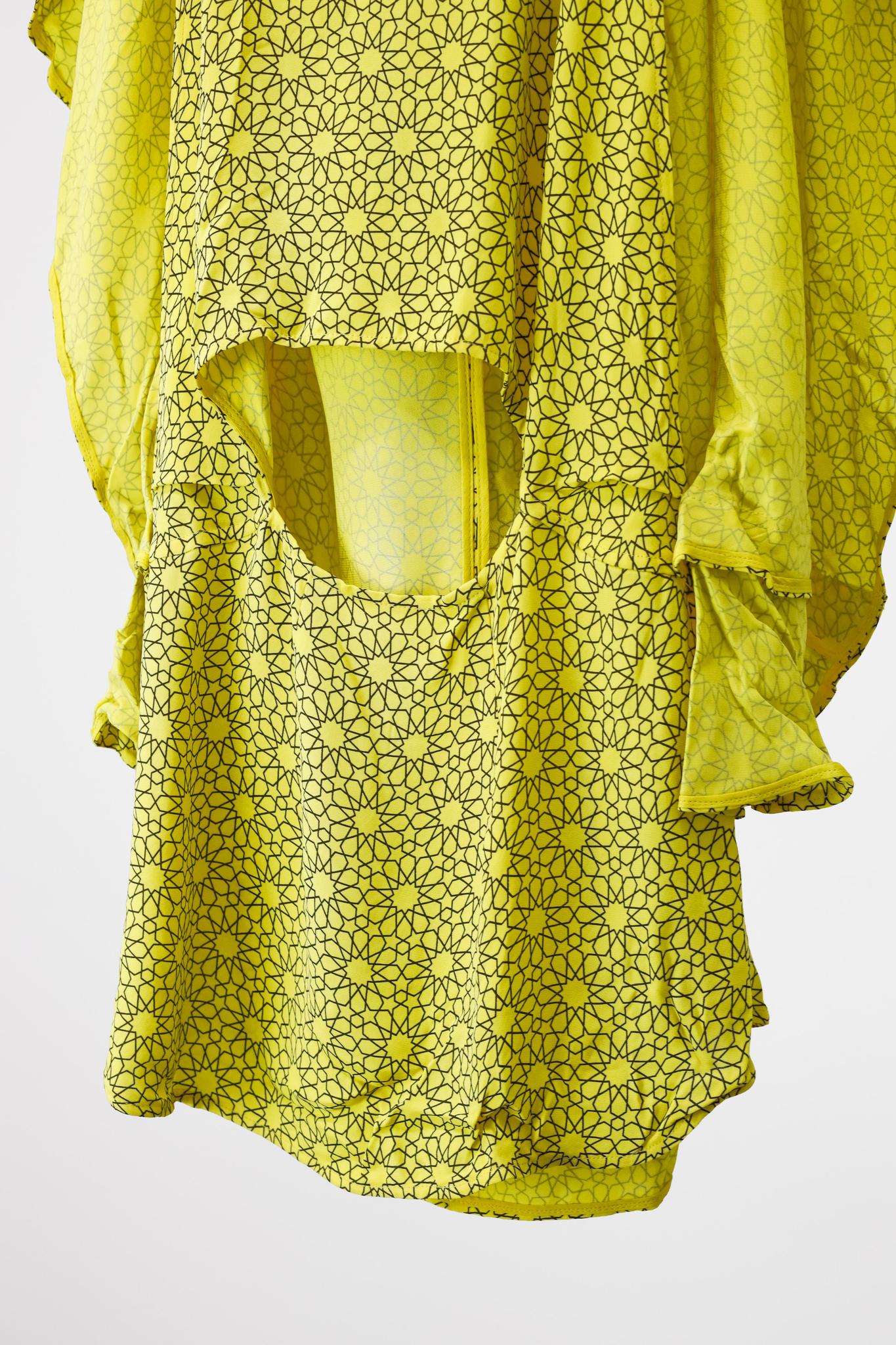 Marni AW/11 Geometric Tie Neck Ruffle Blouse