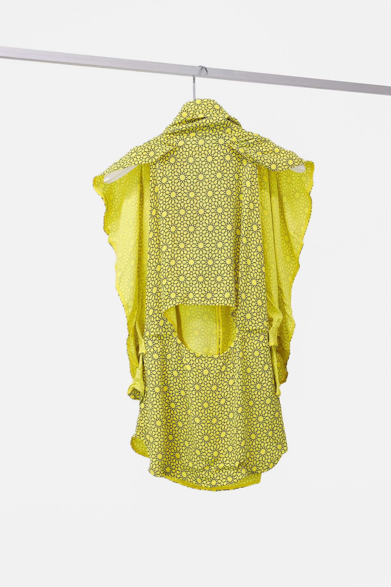 Marni AW/11 Geometric Tie Neck Ruffle Blouse