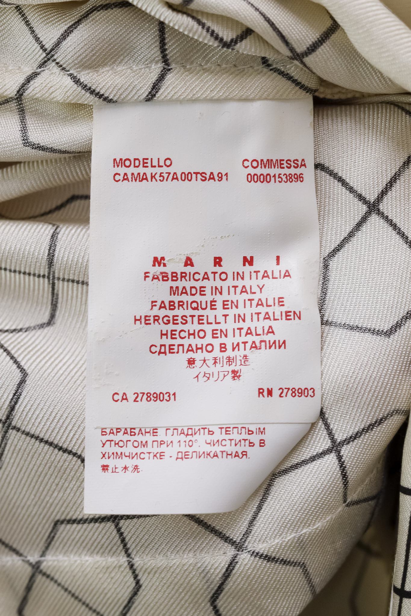 Marni AW/11 Geometric Print Tie Neck Blouse