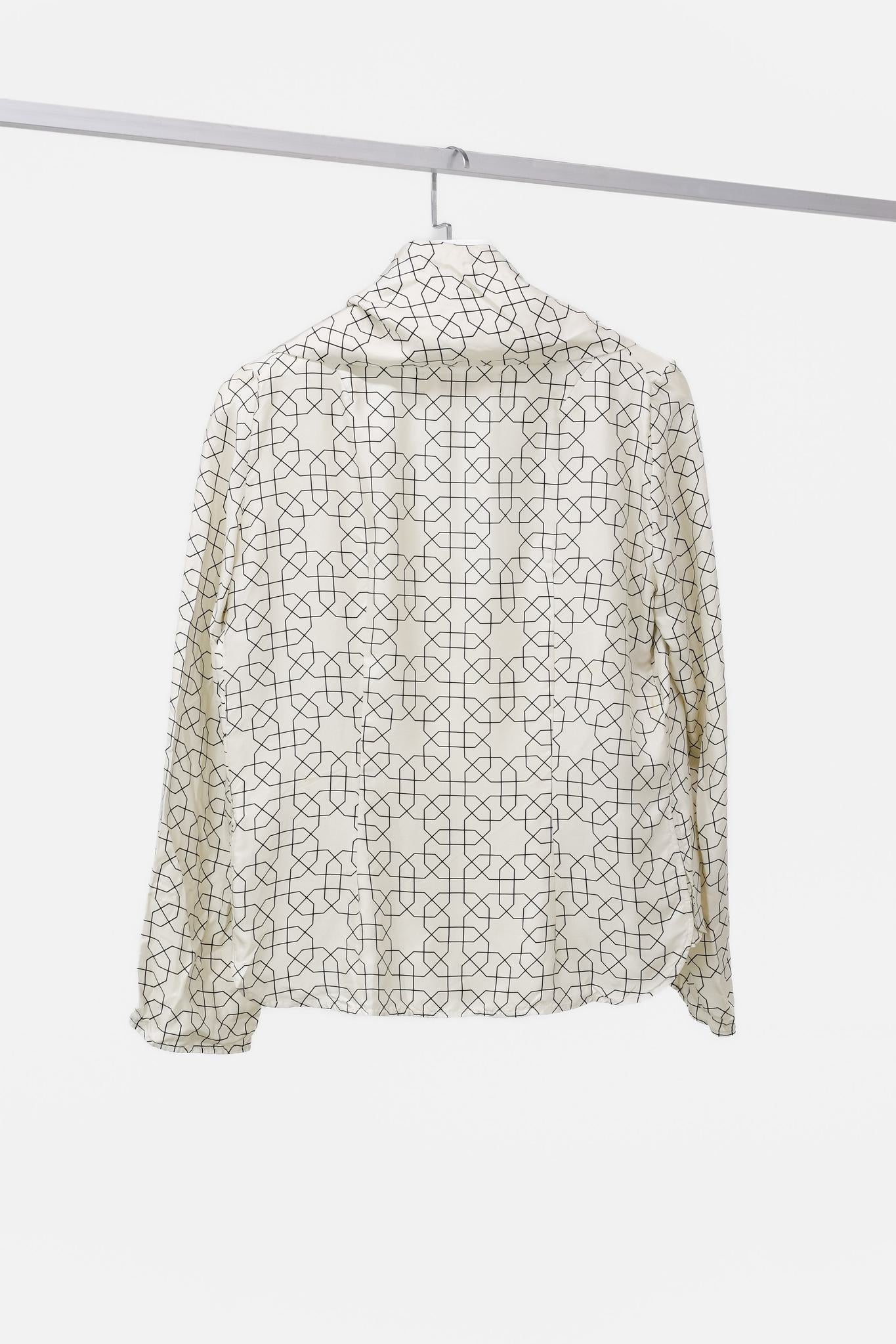 Marni AW/11 Geometric Print Tie Neck Blouse
