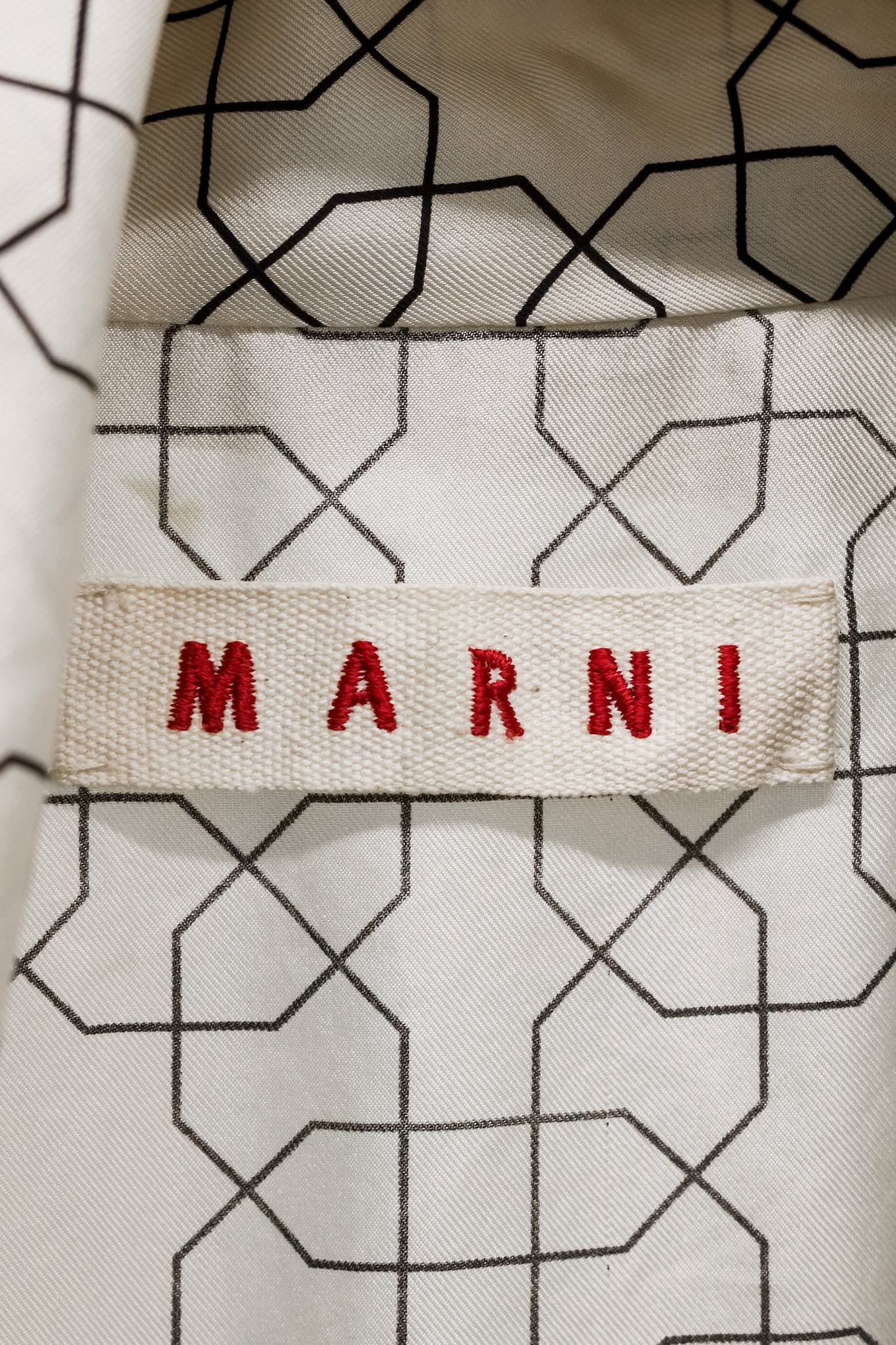 Marni AW/11 Geometric Print Tie Neck Blouse