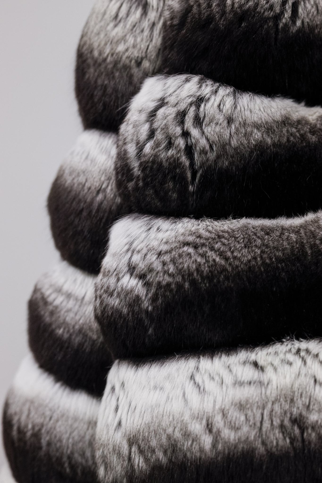 Oscar de la Renta Blue Chinchilla Fur
