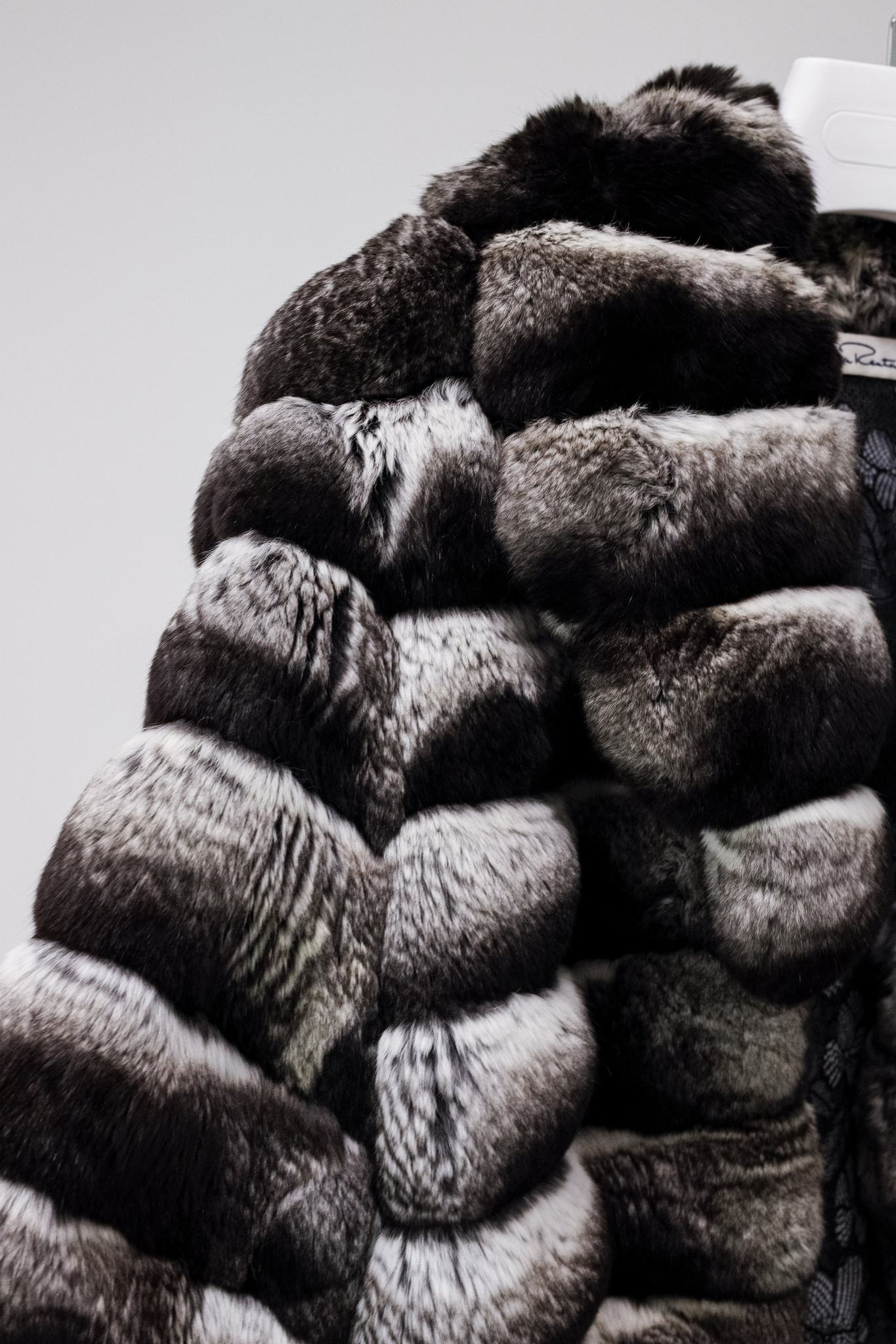 Oscar de la Renta Blue Chinchilla Fur