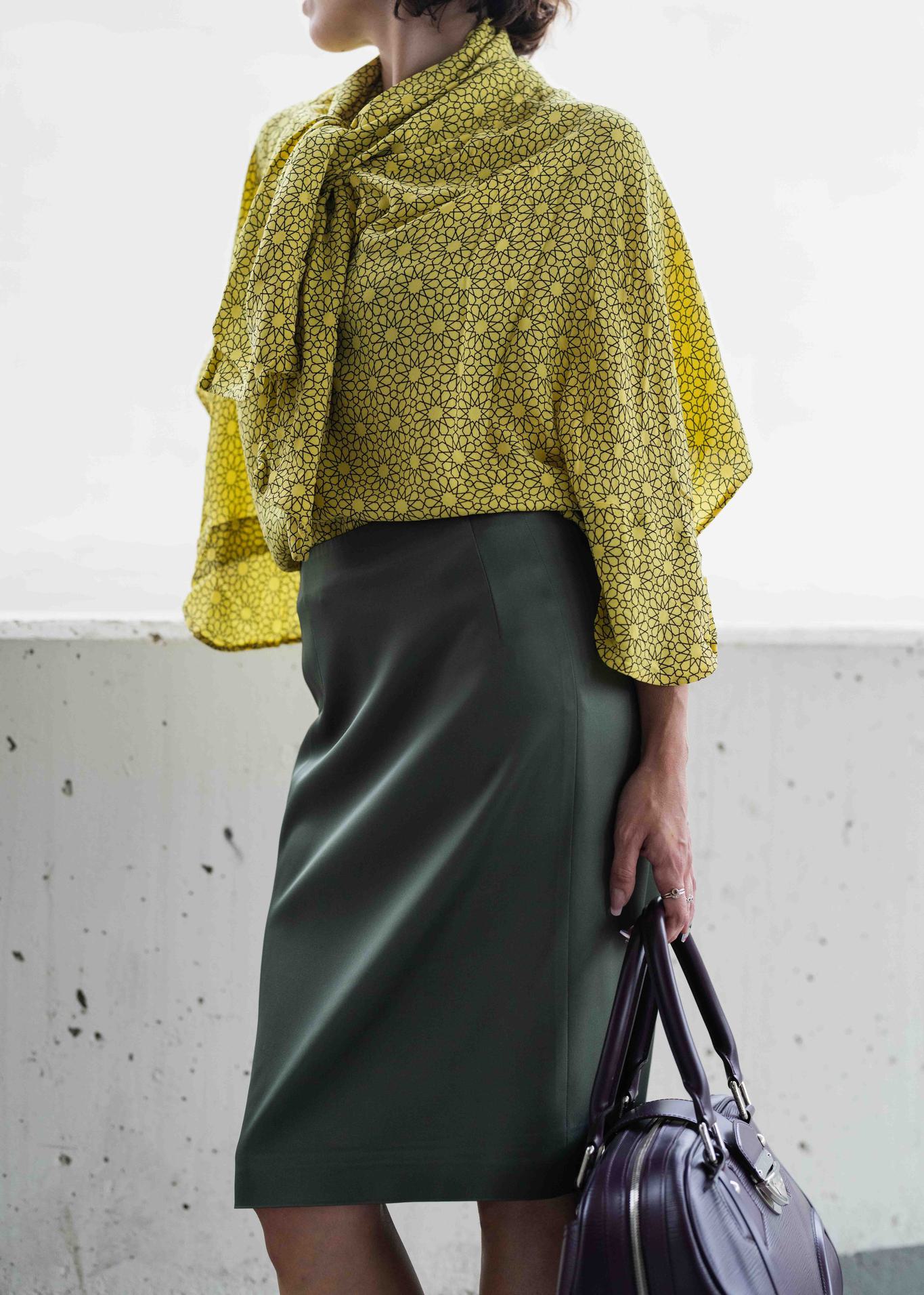 Marni AW/11 Geometric Tie Neck Ruffle Blouse