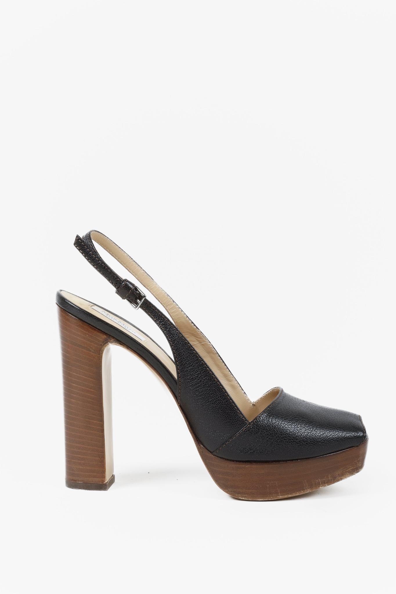 Max Mara Black Platform Heels