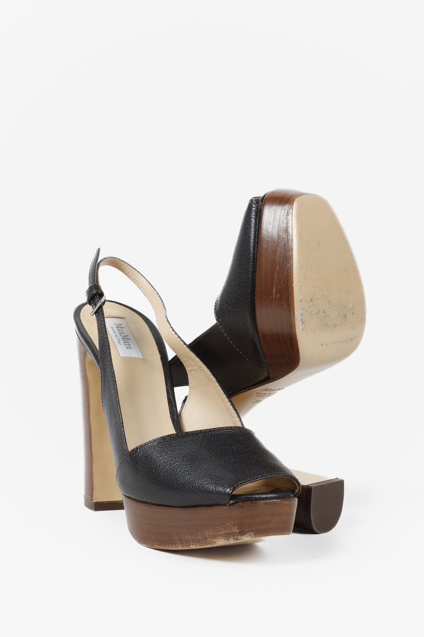 Max Mara Black Platform Heels