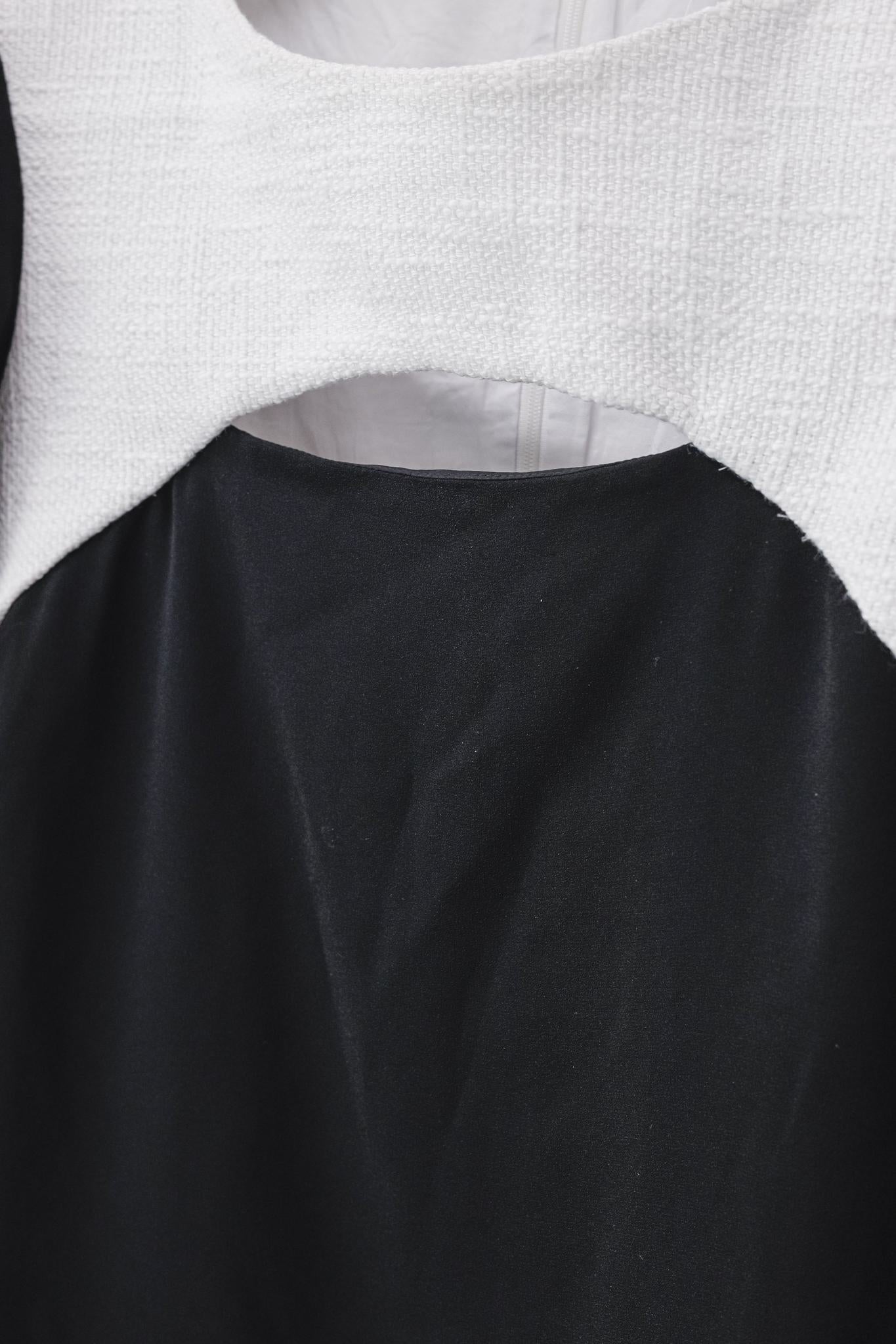 Tibi Alexa Two-Tone Peekaboo Shift Dress