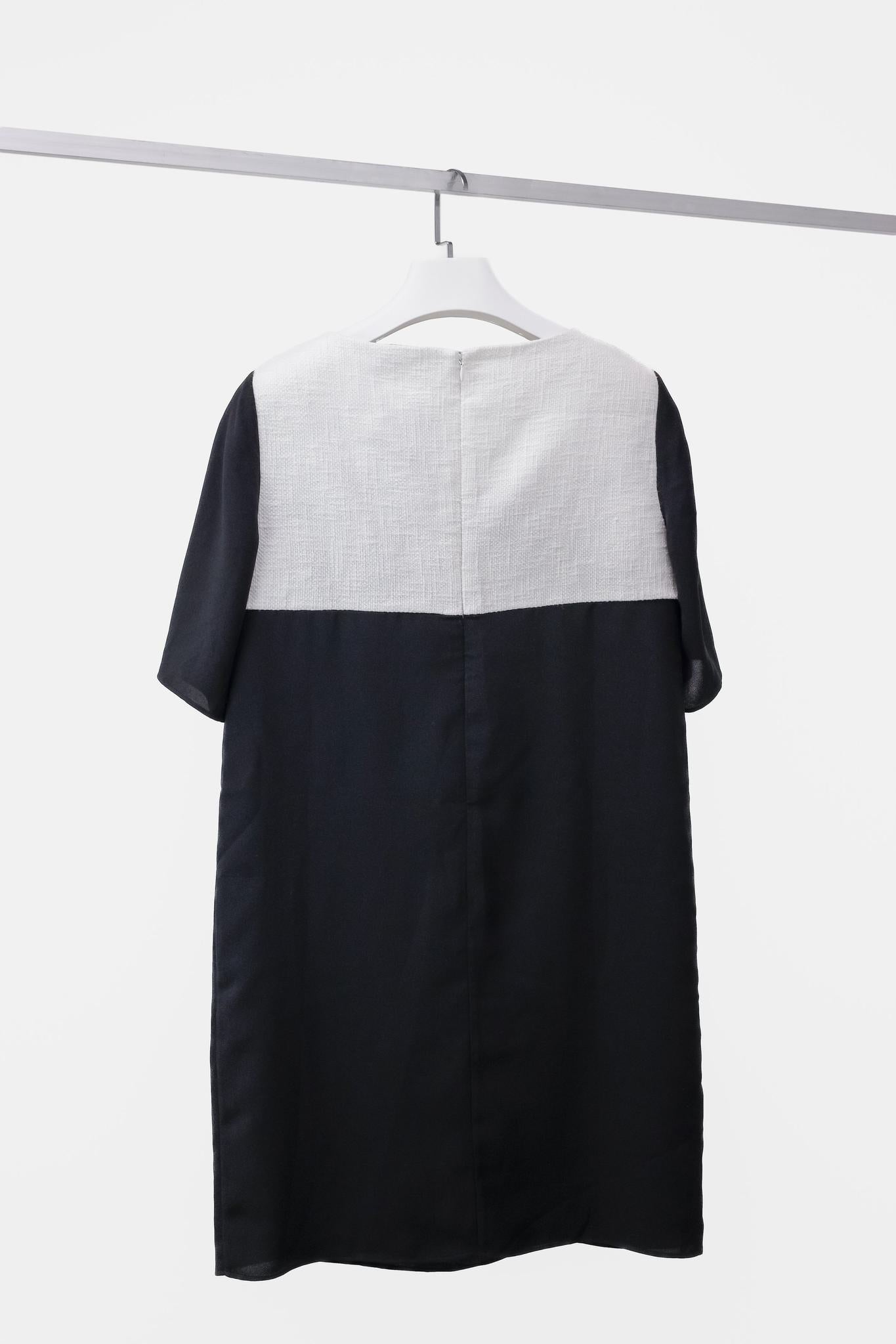 Tibi Alexa Two-Tone Peekaboo Shift Dress