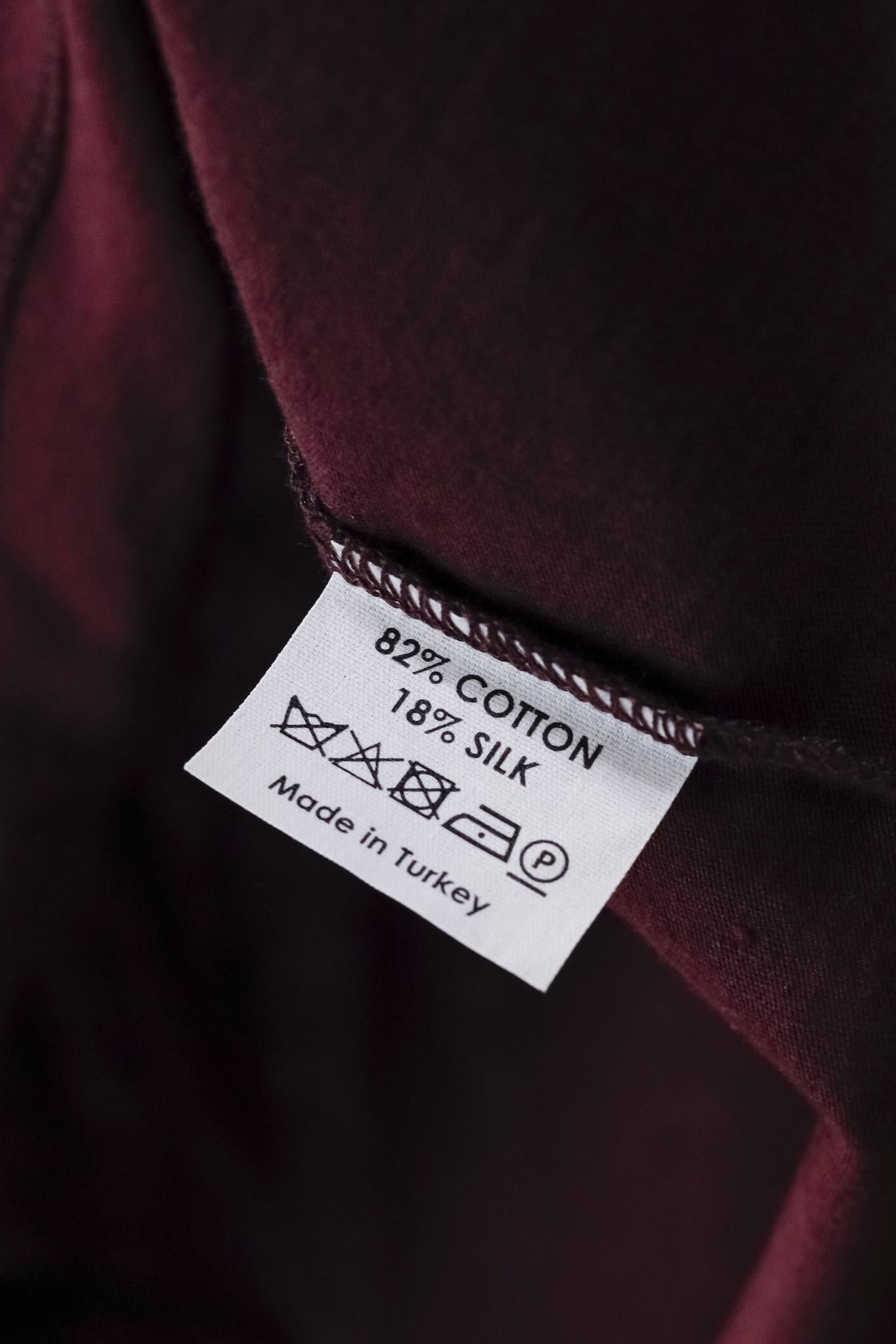 Dries Van Noten Burgundy Striped Silk Tee