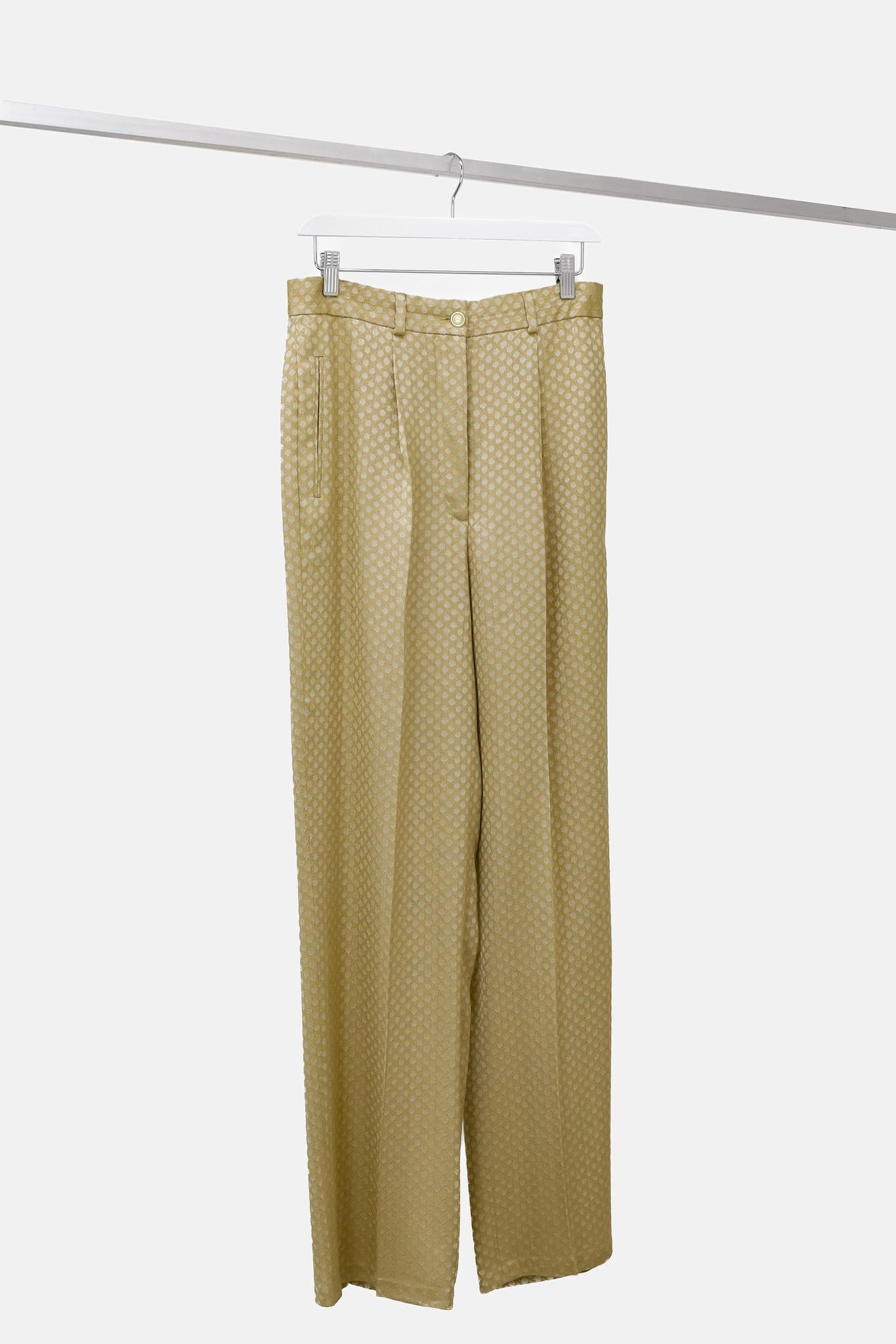 Giorgio Armani Vintage Gold Jacquard Pants