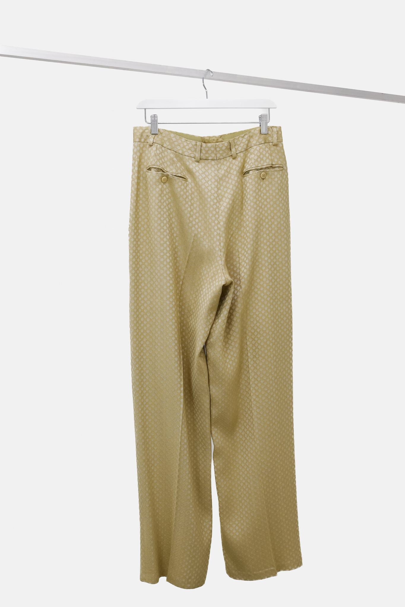 Giorgio Armani Vintage Gold Jacquard Pants
