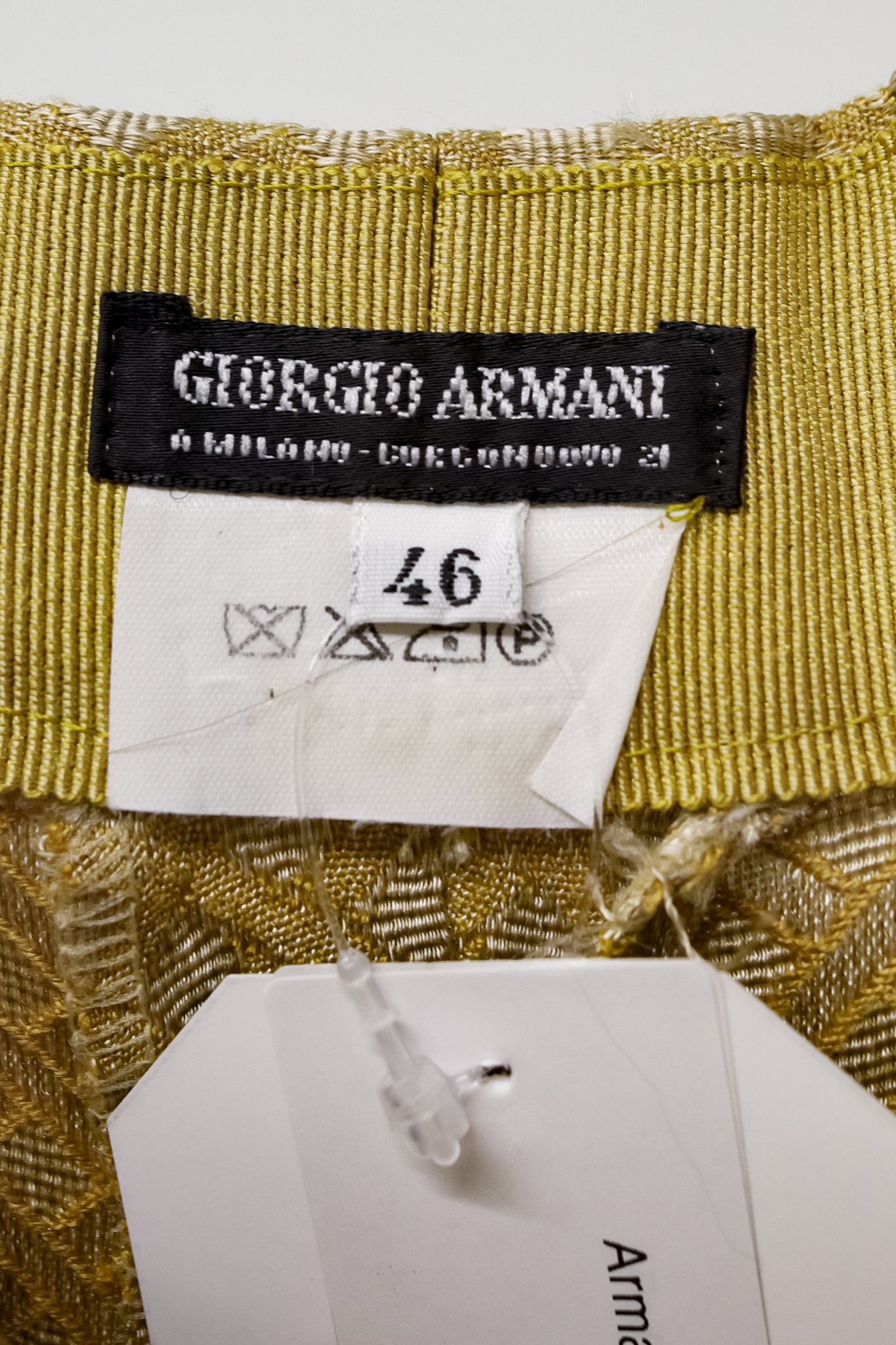 Giorgio Armani Vintage Gold Jacquard Pants
