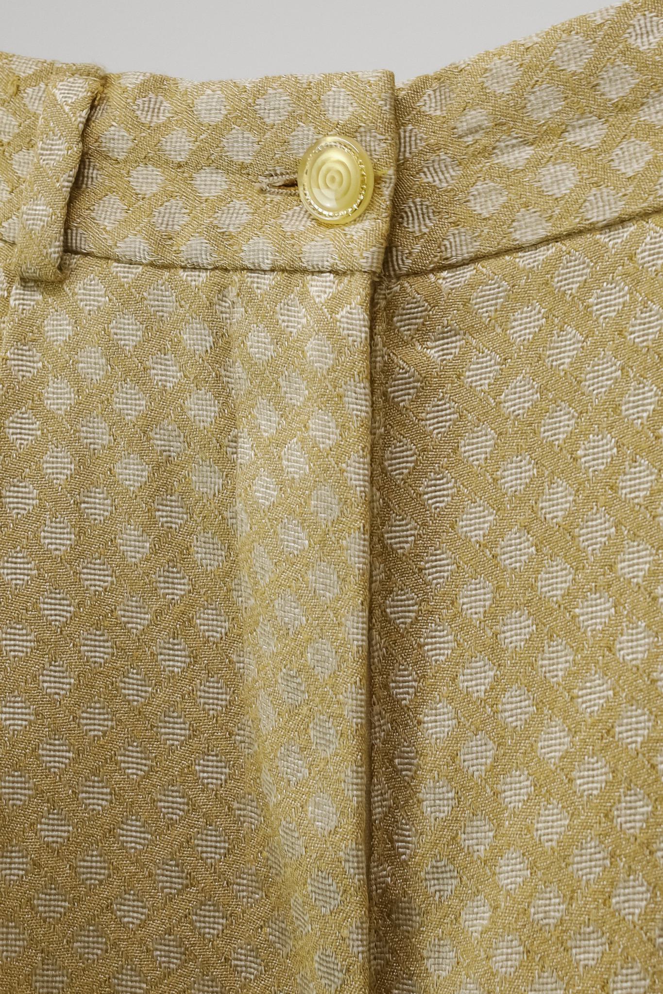Giorgio Armani Vintage Gold Jacquard Pants