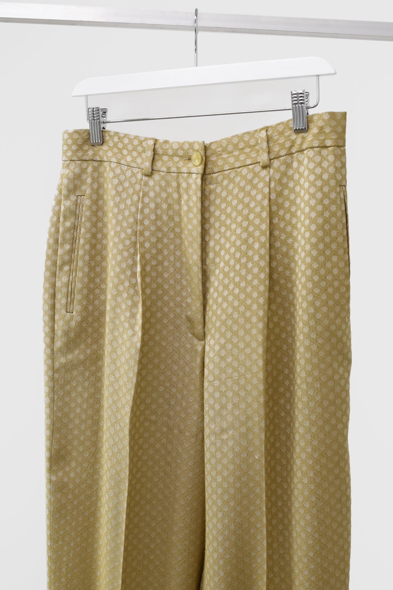 Giorgio Armani Vintage Gold Jacquard Pants