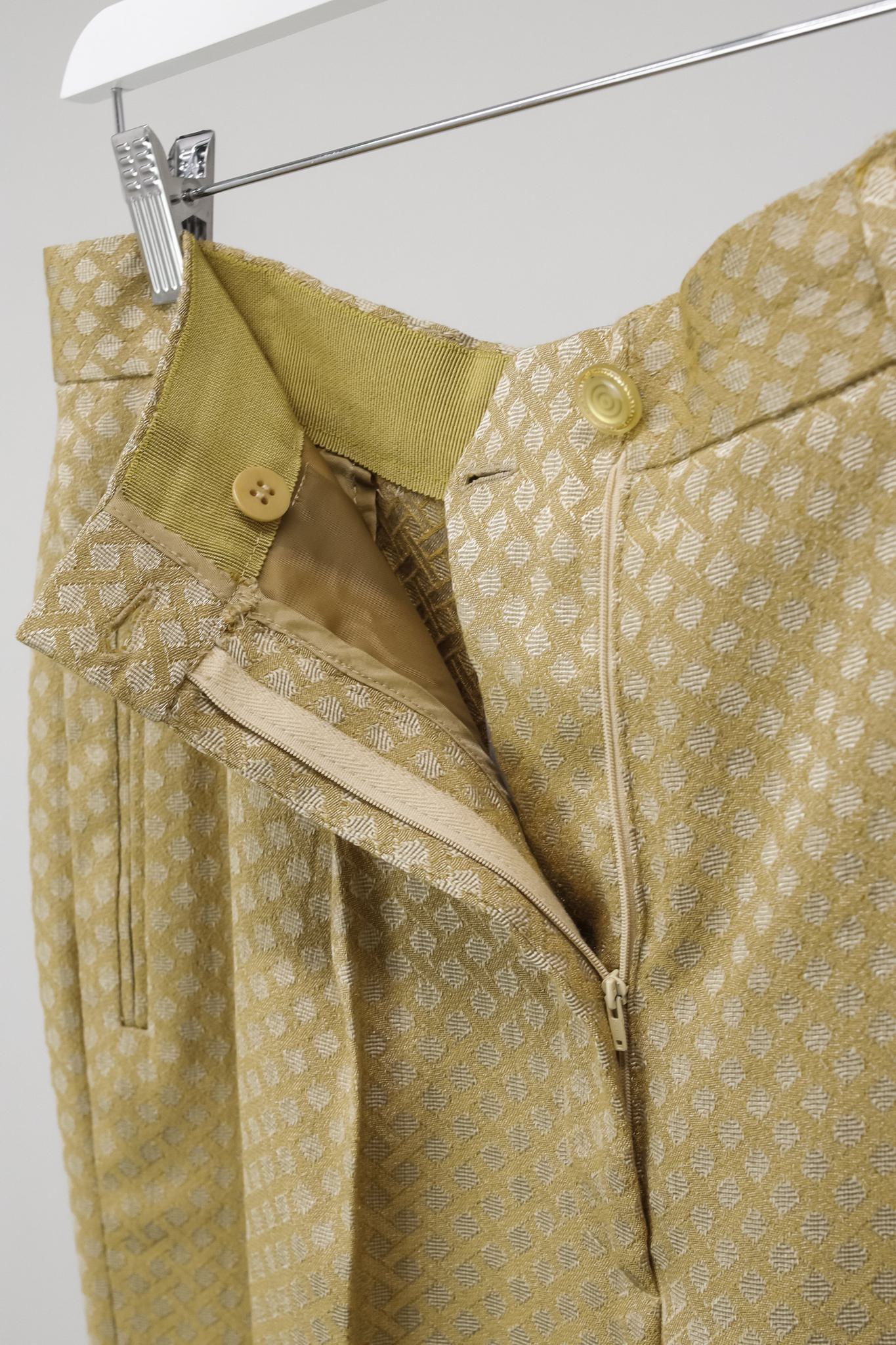 Giorgio Armani Vintage Gold Jacquard Pants