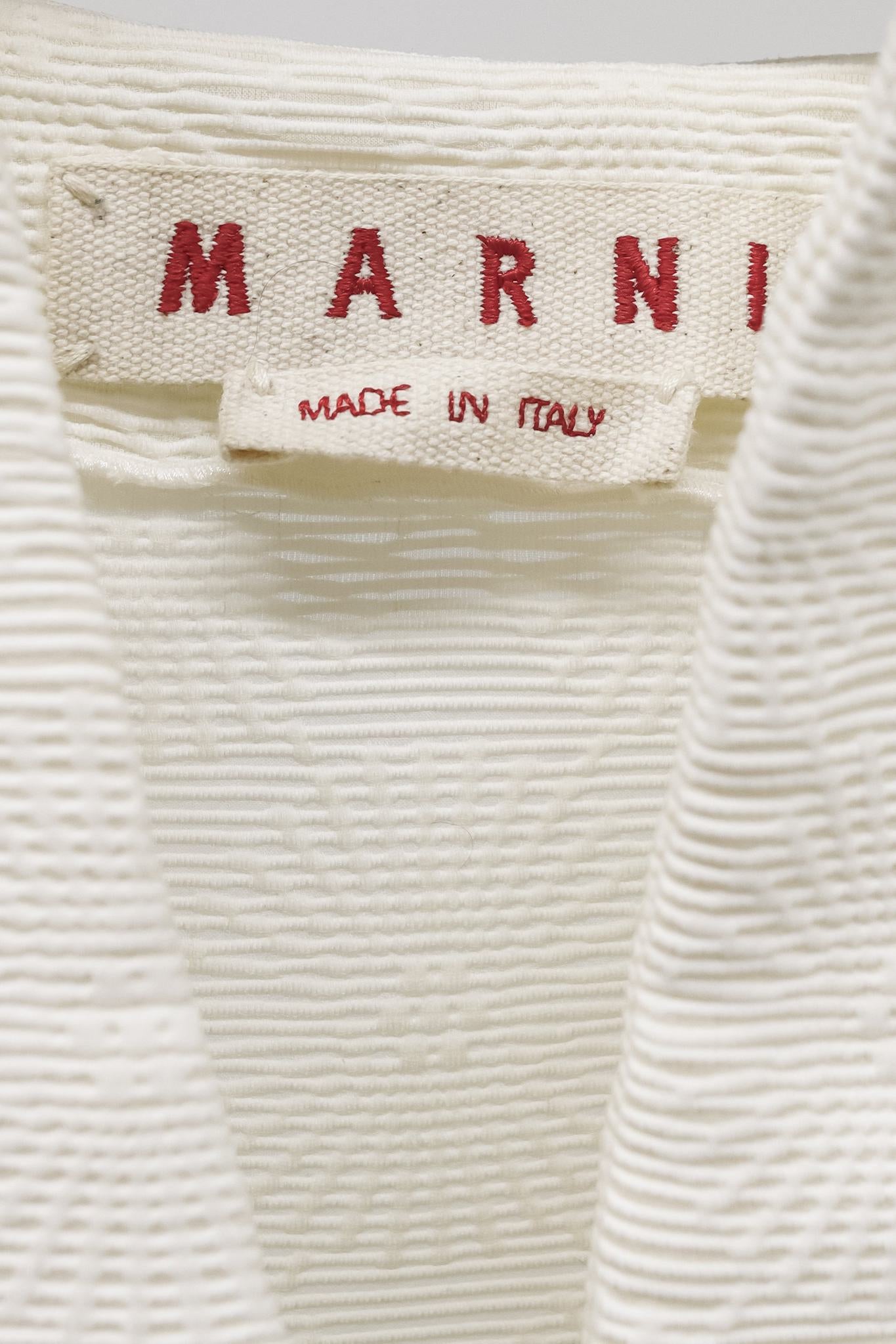 Marni Creme Dress With Floral Brocade Skirt
