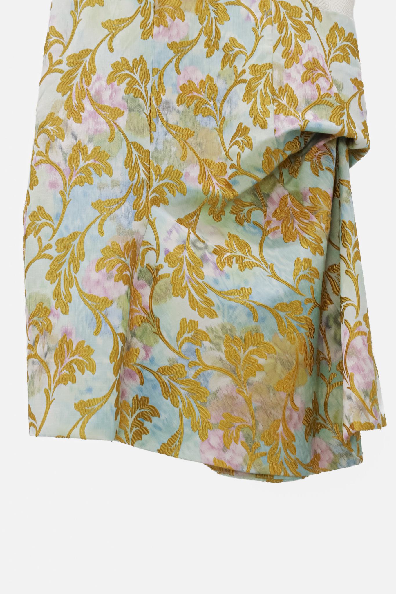 Marni Creme Dress With Floral Brocade Skirt