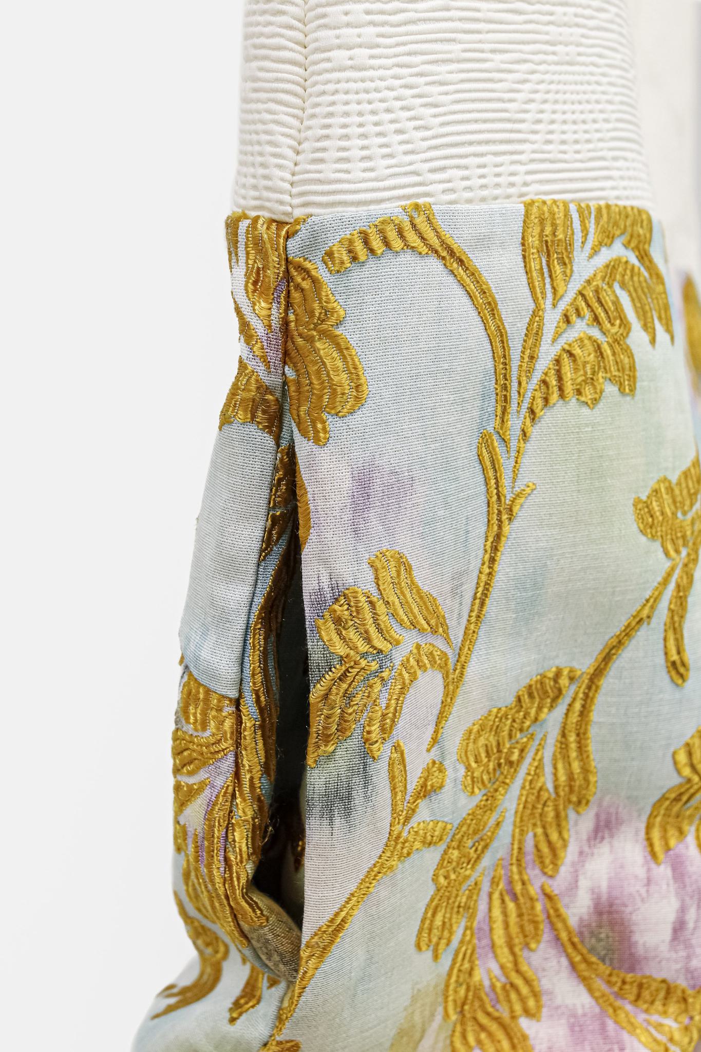 Marni Creme Dress With Floral Brocade Skirt